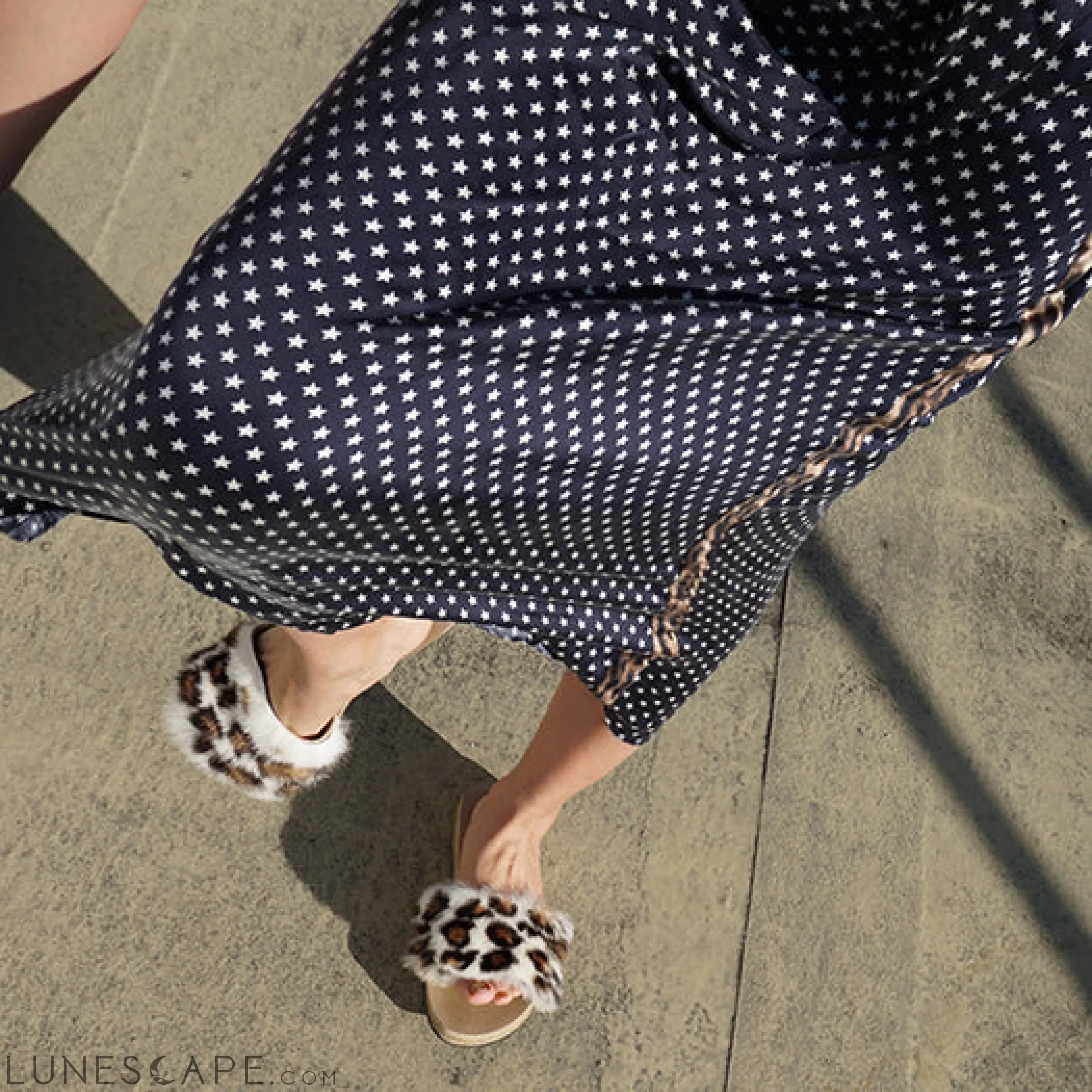 Leopard Rabbit Fur - Espadrille Flat-Genuine Fur LUNESCAPE