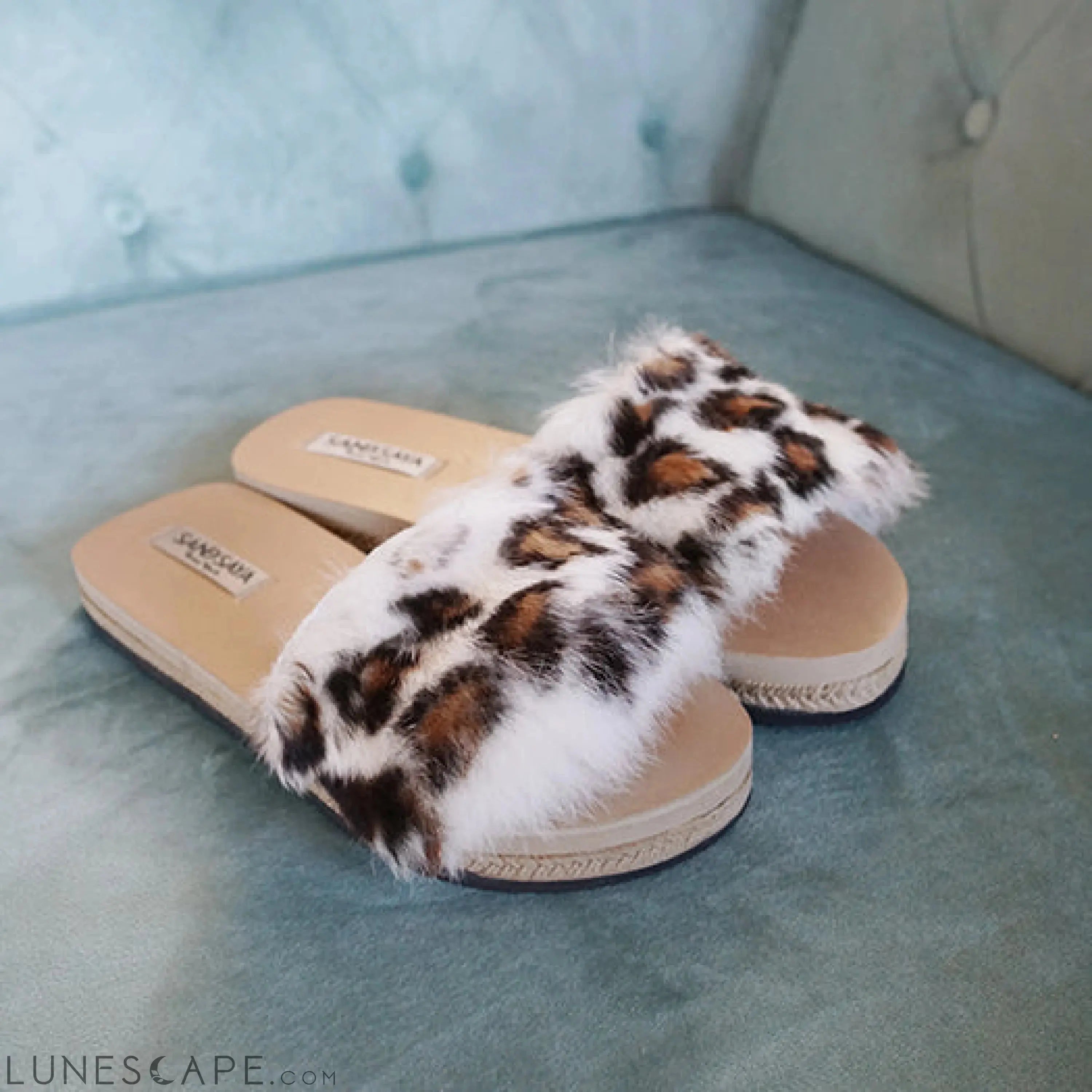 Leopard Rabbit Fur - Espadrille Flat-Genuine Fur LUNESCAPE