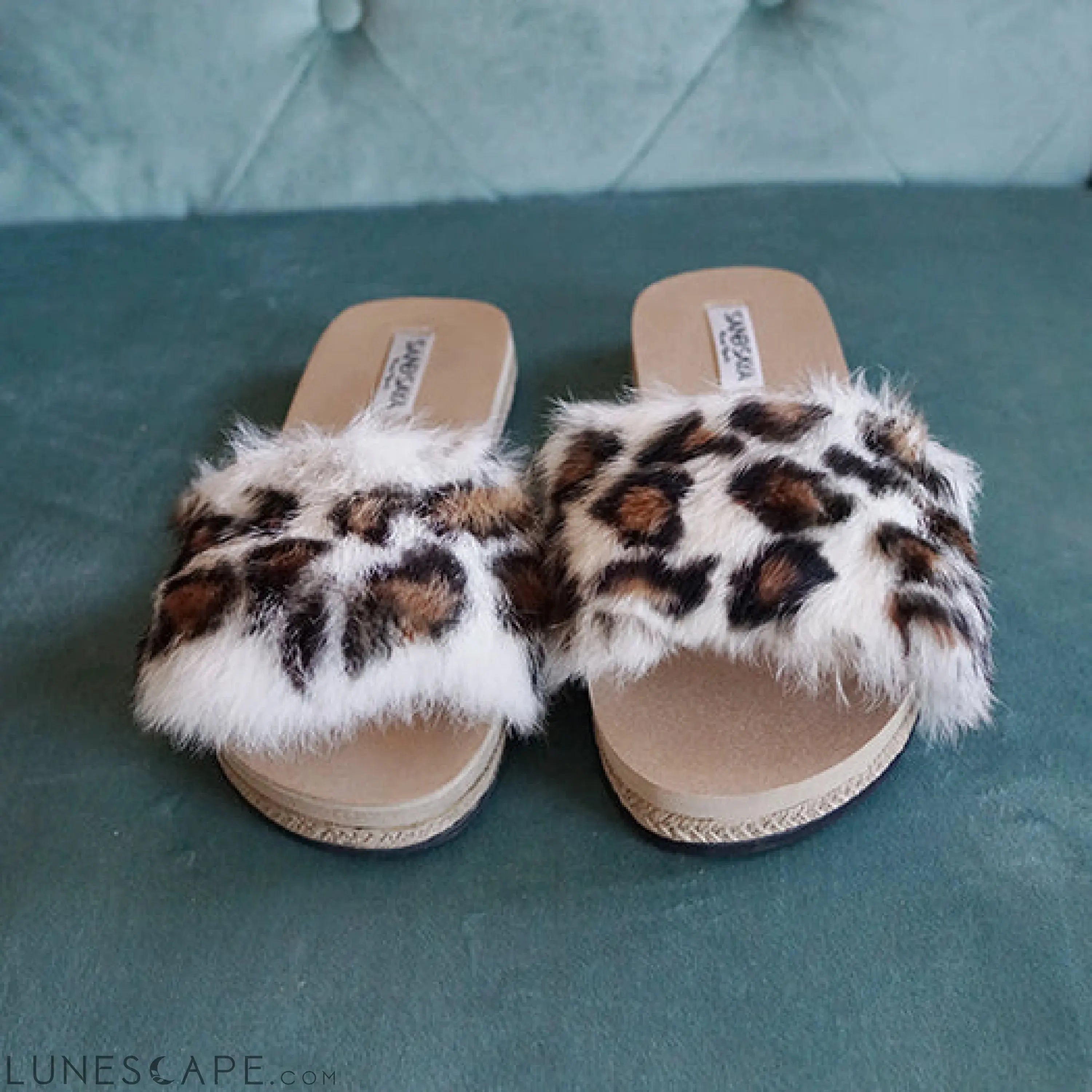 Leopard Rabbit Fur - Espadrille Flat-Genuine Fur LUNESCAPE