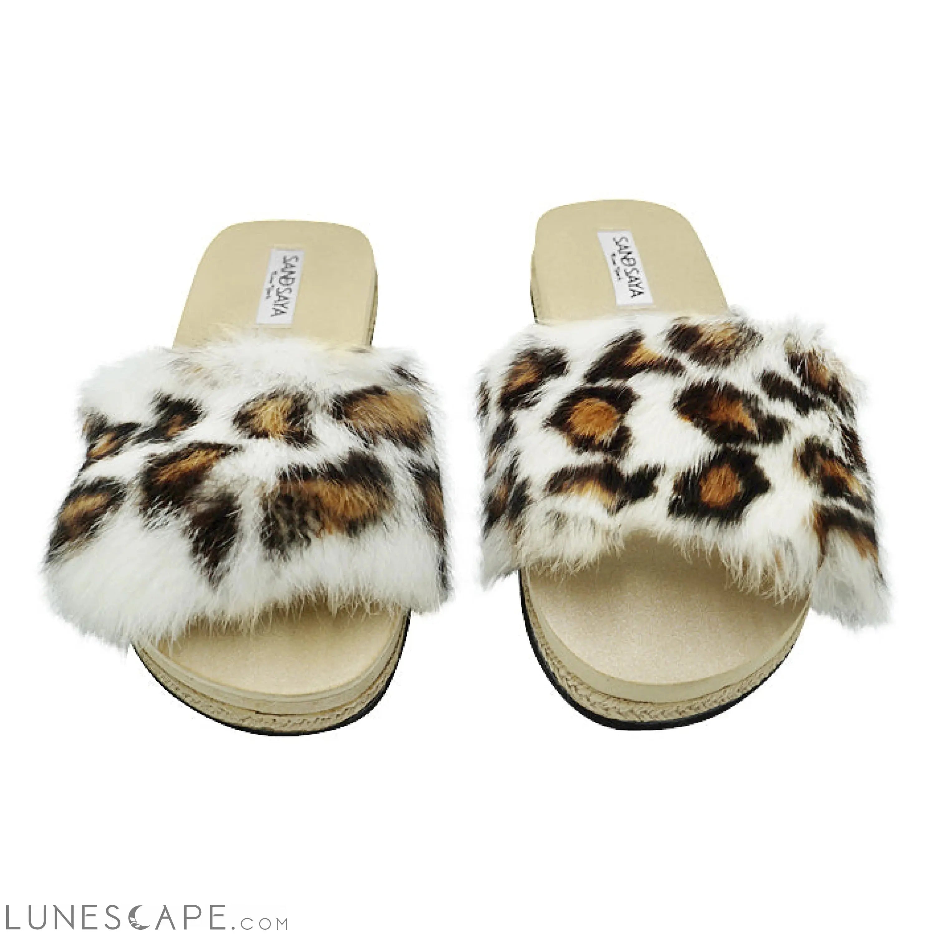 Leopard Rabbit Fur - Espadrille Flat-Genuine Fur LUNESCAPE