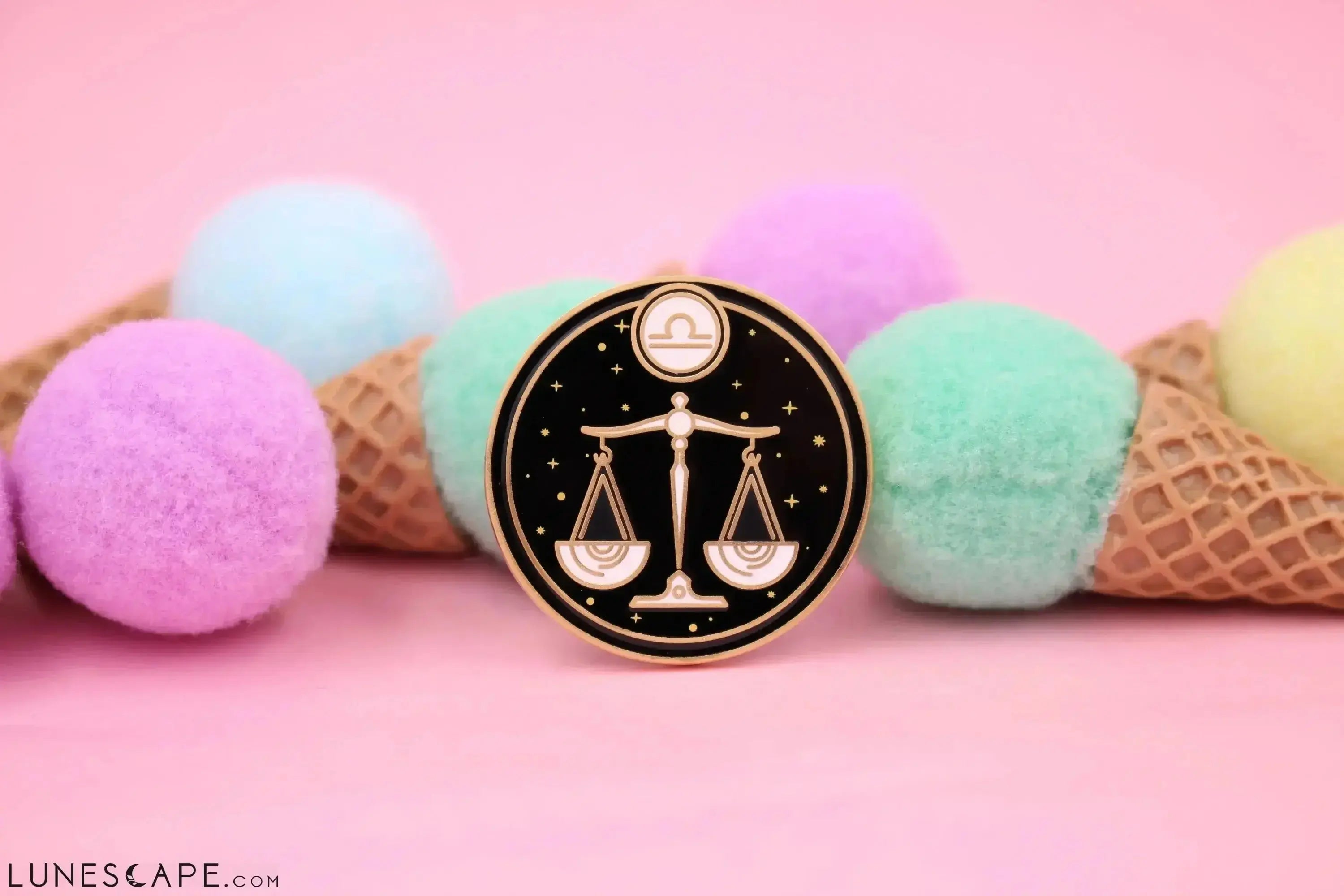 Libra Zodiac Sign Enamel Pin LUNESCAPE