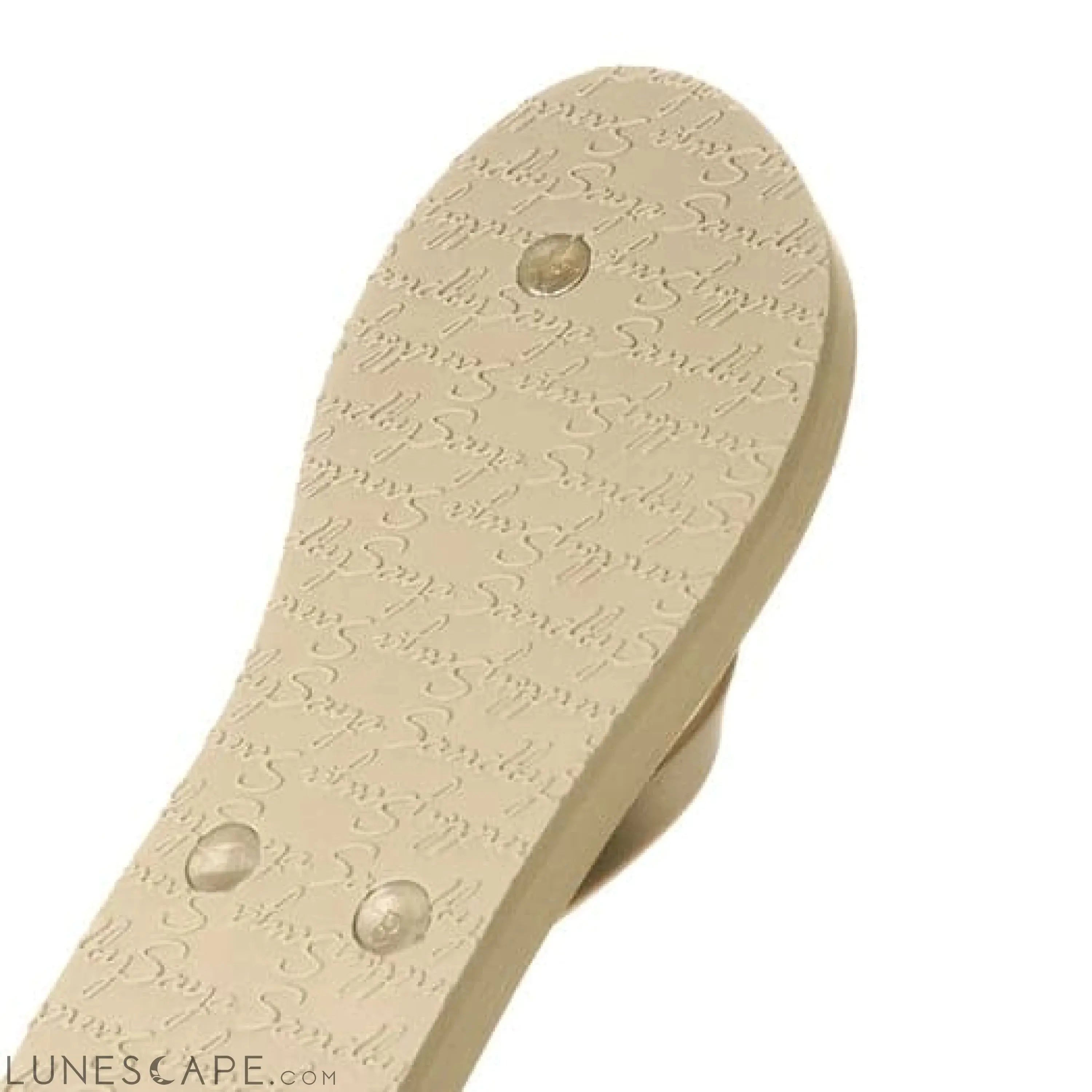 Marine Stripe Ruffle - Triple Rockaway- Flat Flip Flops Sandal LUNESCAPE