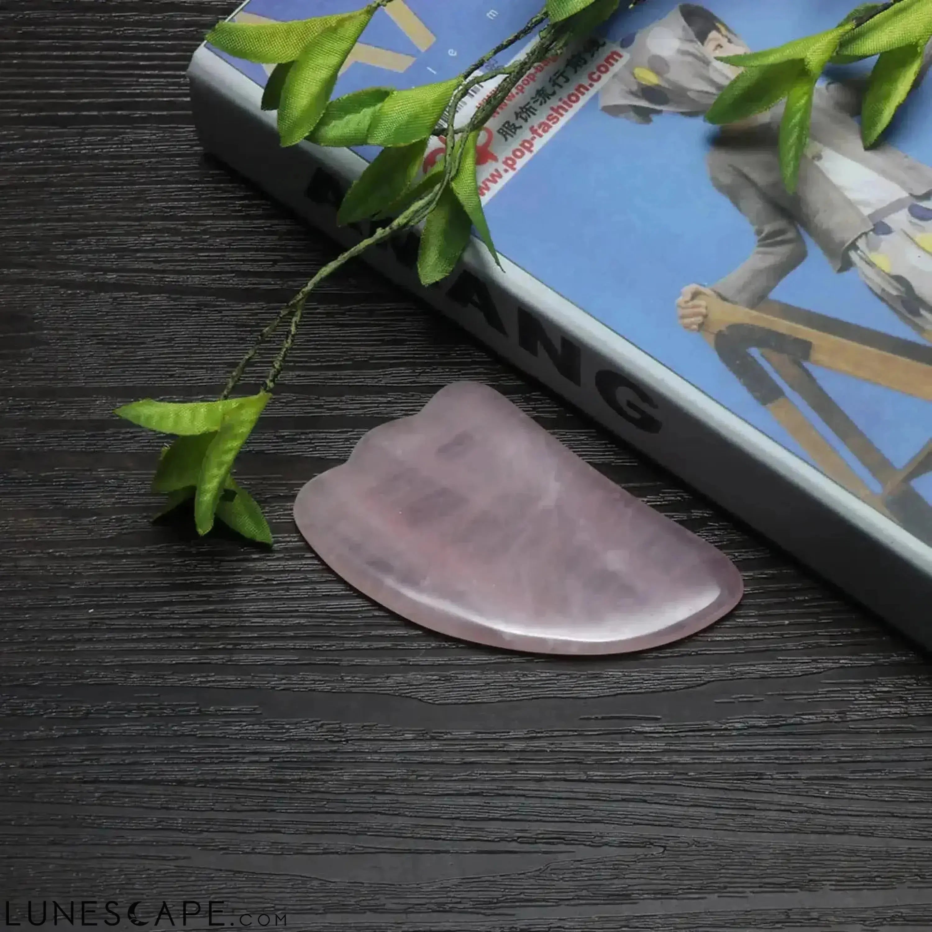 Natural Rose Quartz Gua Sha Massage Board LUNESCAPE