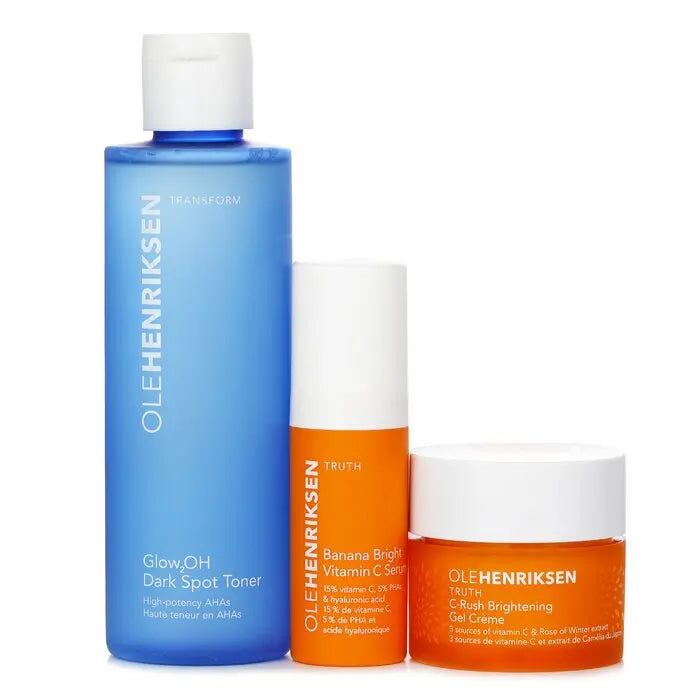 OLE HENRIKSEN - 3 Mega Wonders Set: Banana Bright Vitamin C Serum 15ml + Glow2OH Dark Spot Toner 190ml + C-Rush Brightening Gel LUNESCAPE