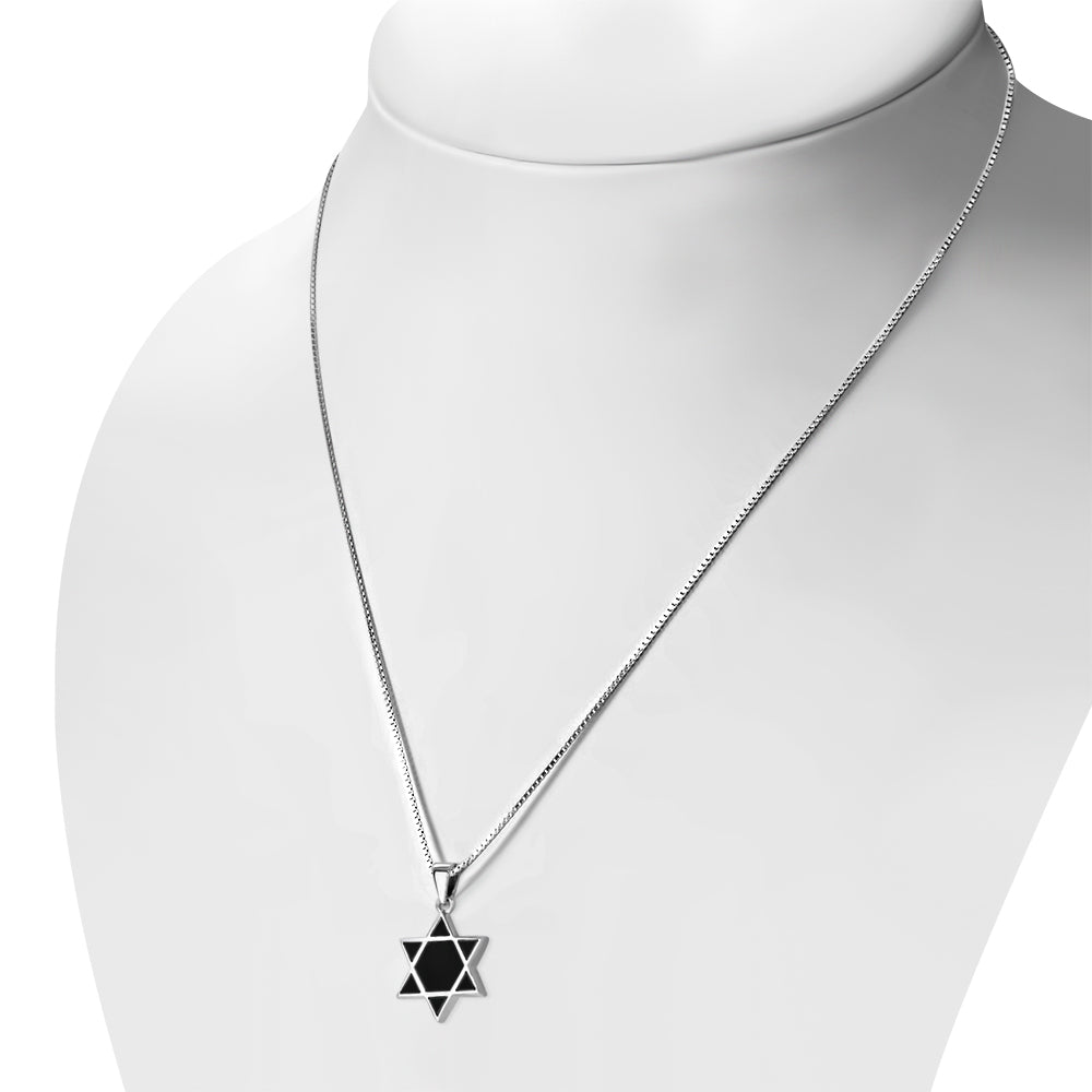 Black Onyx Star of David Silver Pendant LUNESCAPE