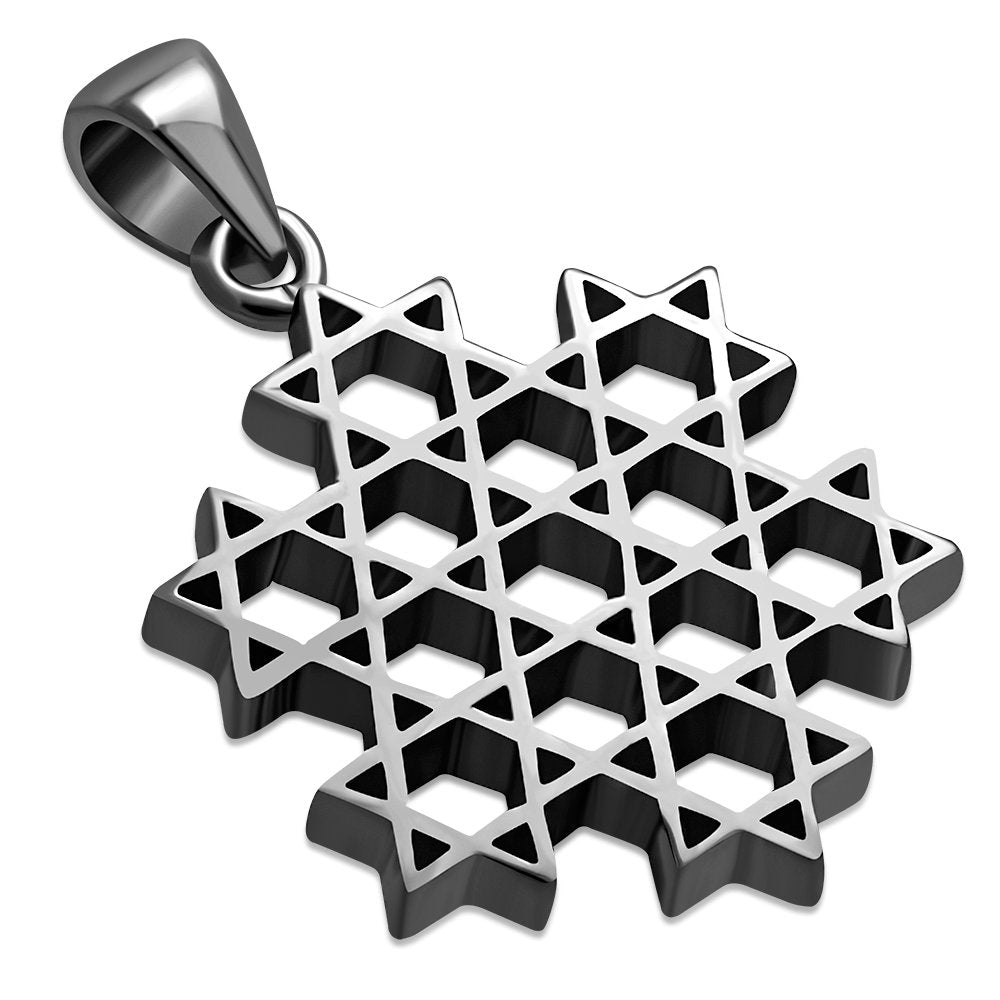 Plain Silver Multi Star of David Pendant LUNESCAPE