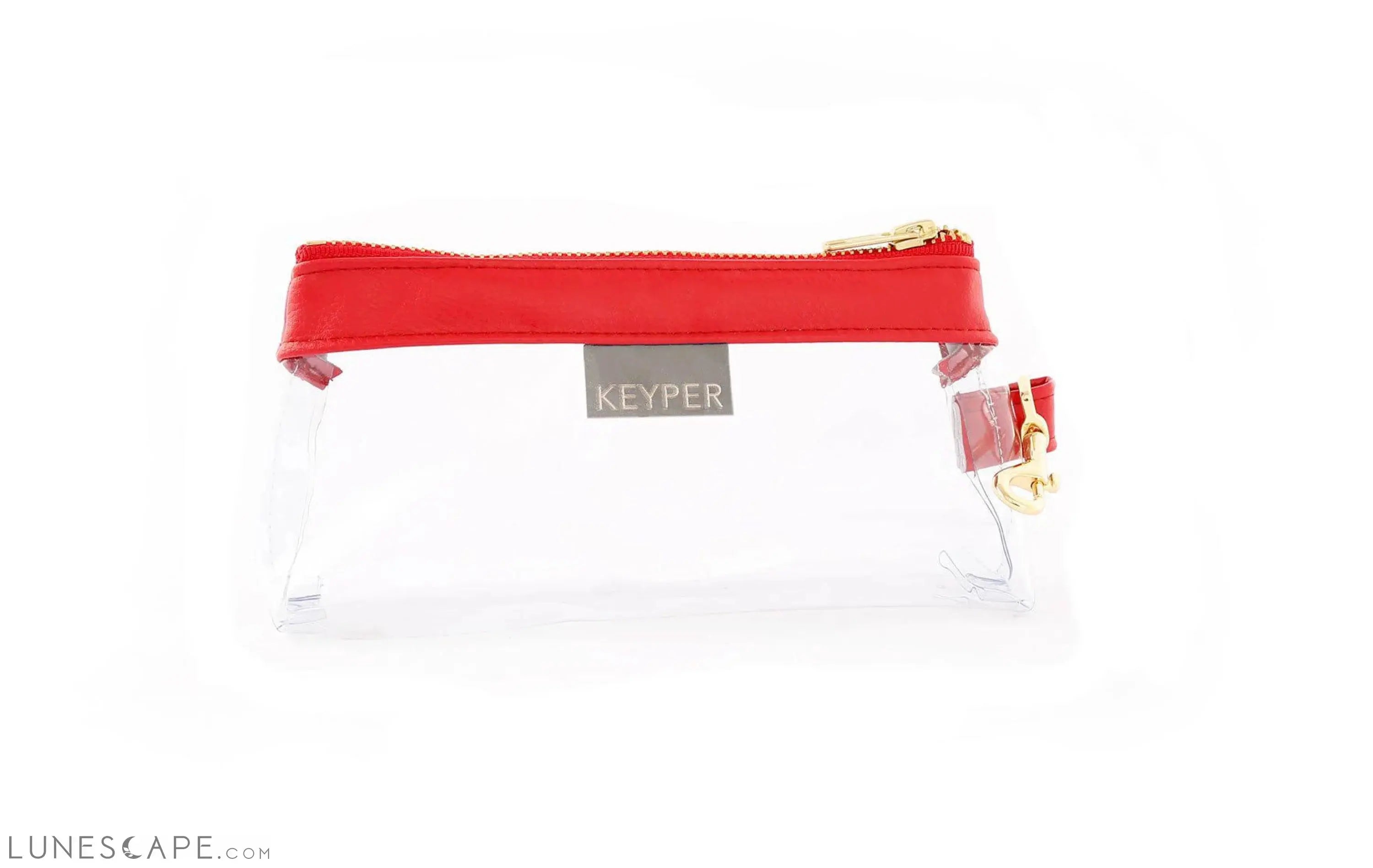 Perfect Red CLEAR Bag - Vegan Leather Trim LUNESCAPE
