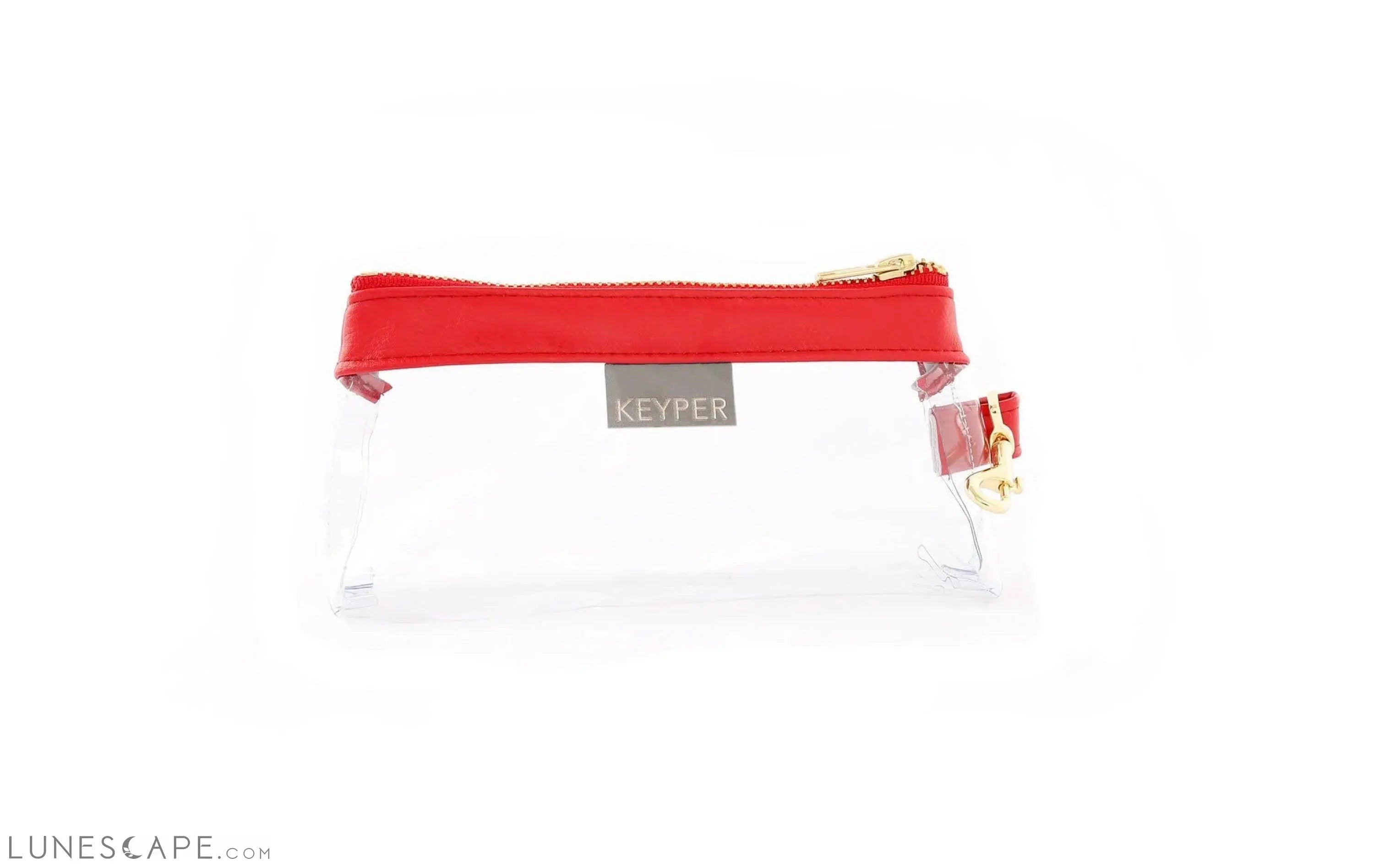 Perfect Red CLEAR Bag - Vegan Leather Trim LUNESCAPE