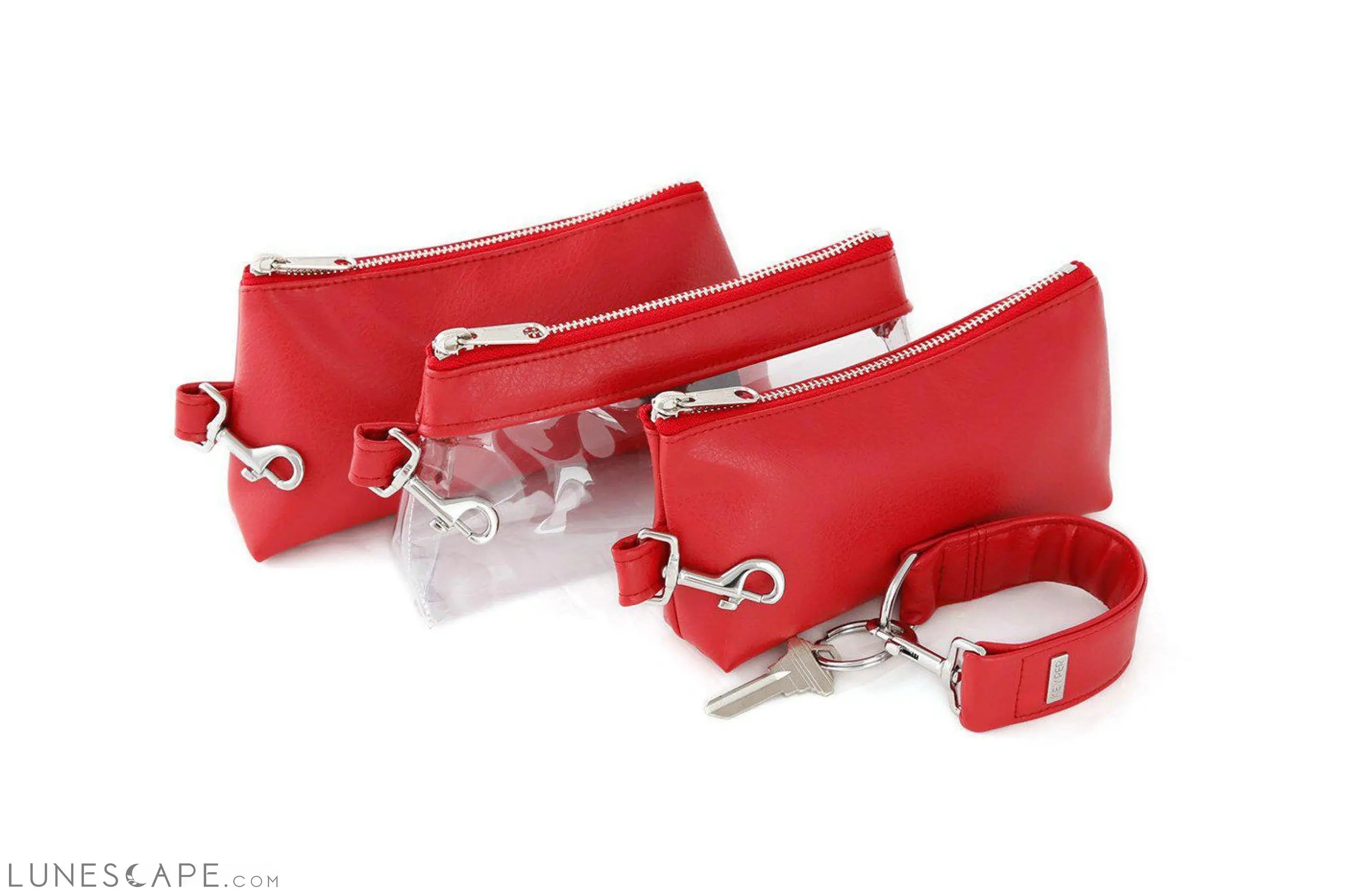 Perfect Red Vegan Leather WRISTLET SET LUNESCAPE