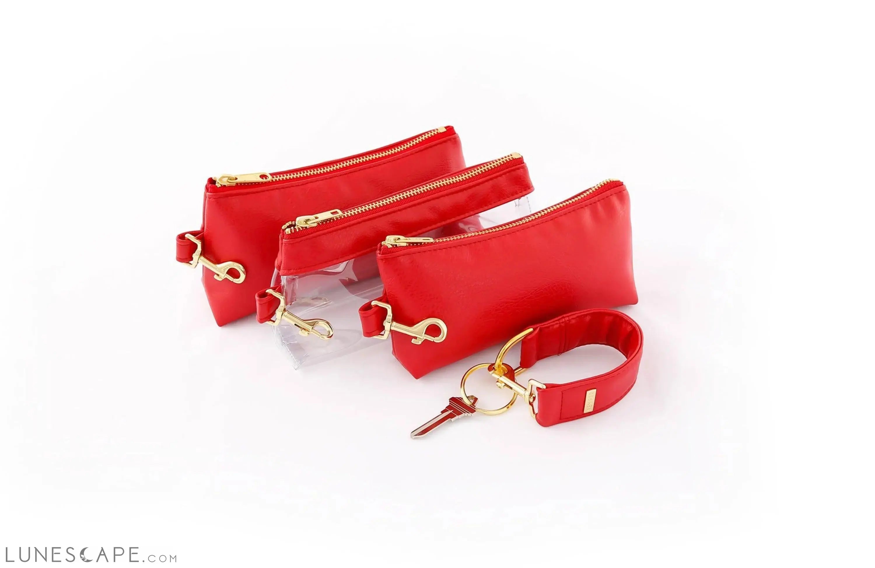 Perfect Red Vegan Leather WRISTLET SET LUNESCAPE