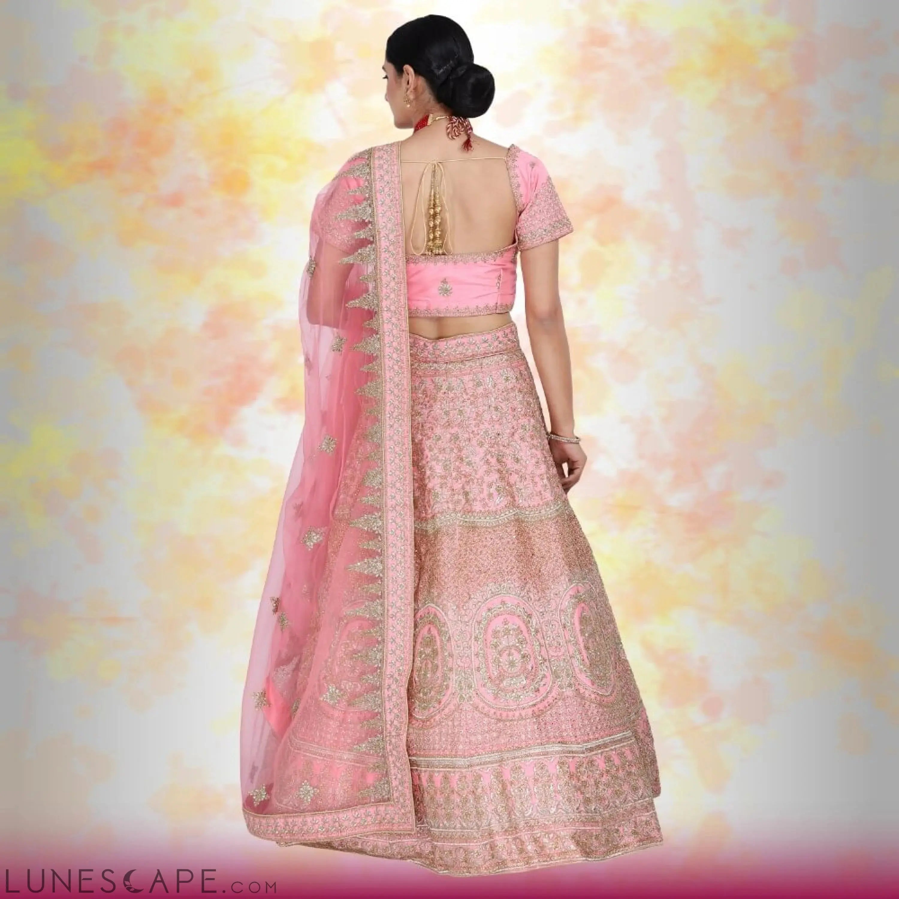 Pink Bridal Lehenga for Wedding LUNESCAPE