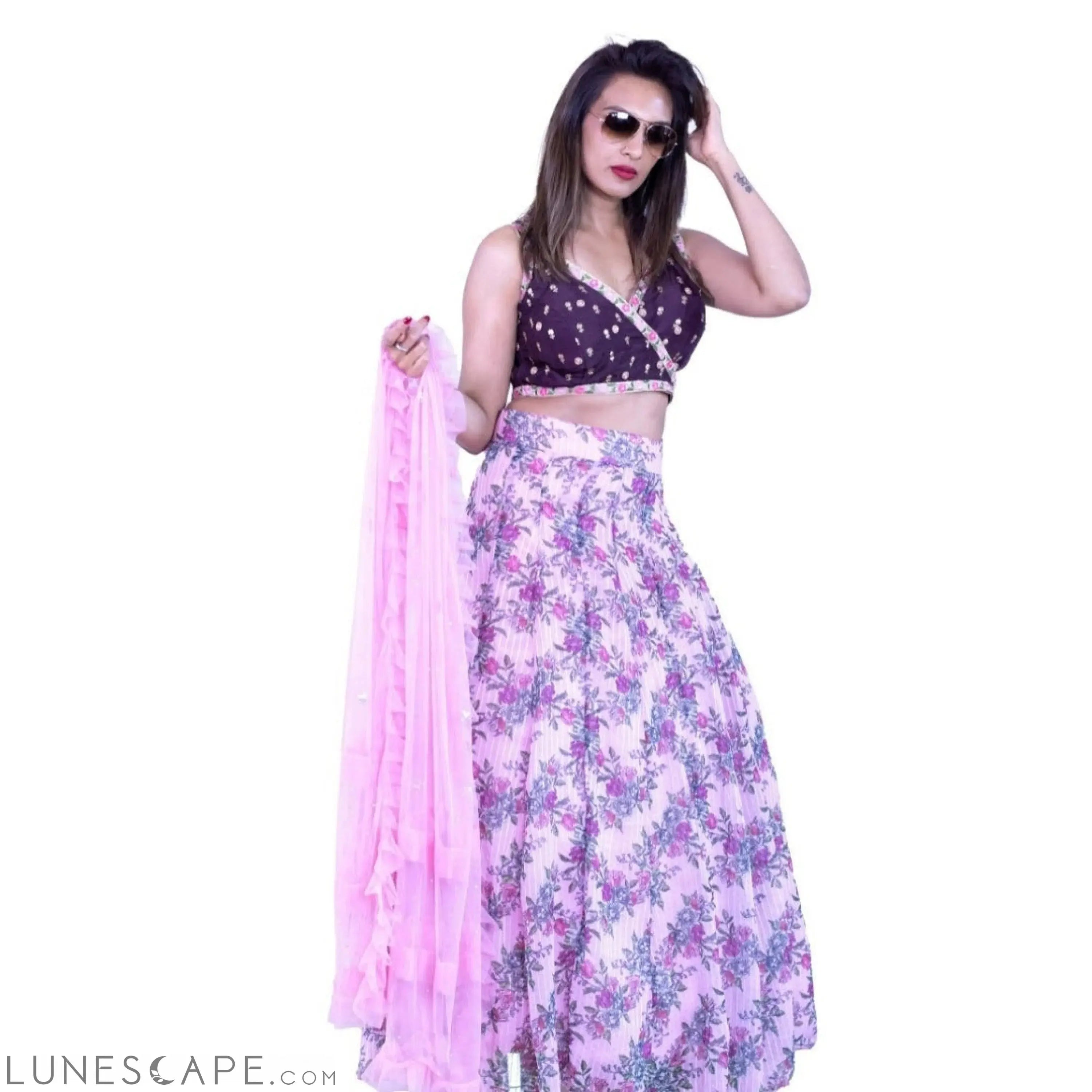 Pink Lehenga and Choli Set LUNESCAPE