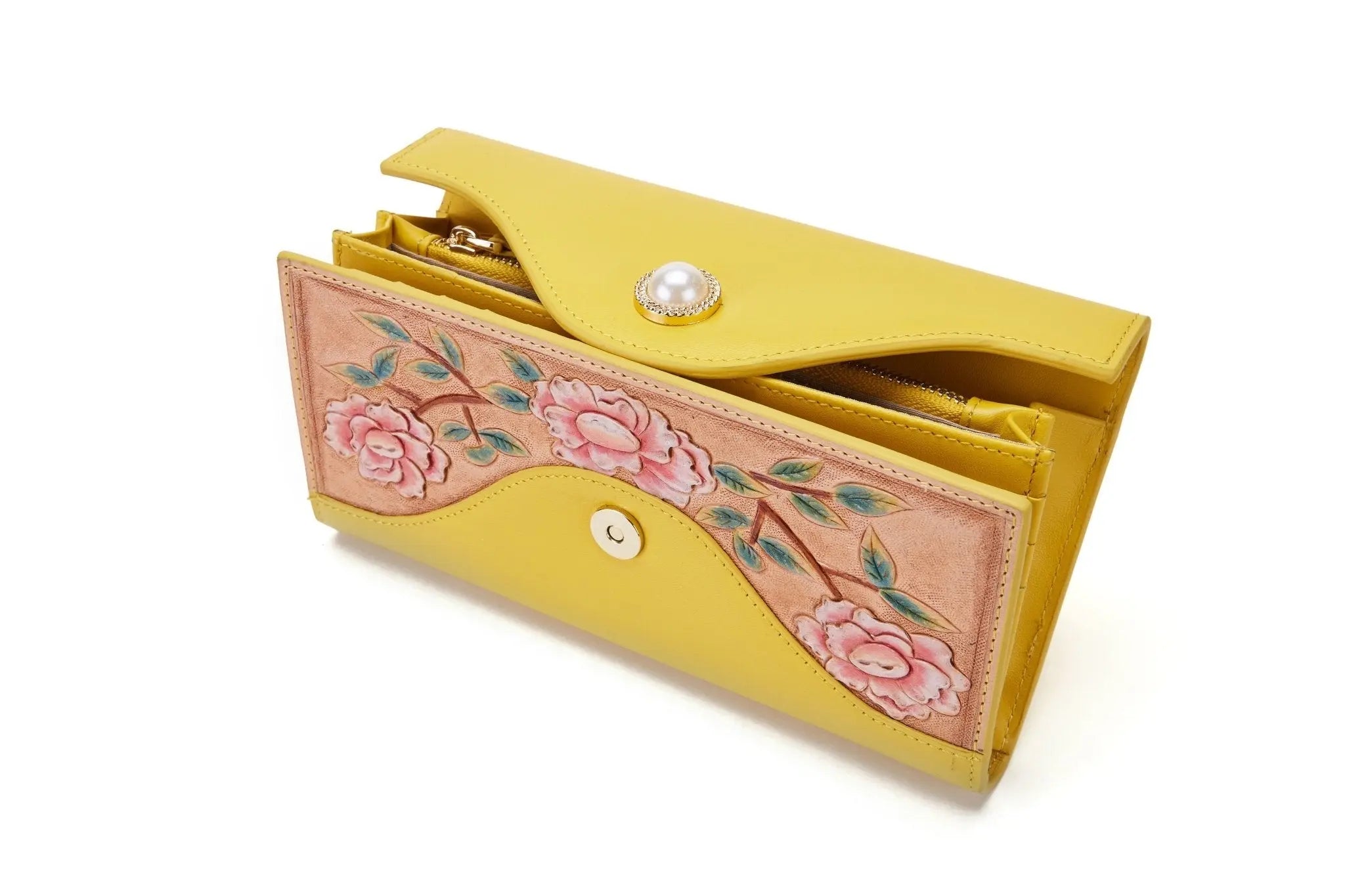 Rose Yellow Continental Wallet LUNESCAPE