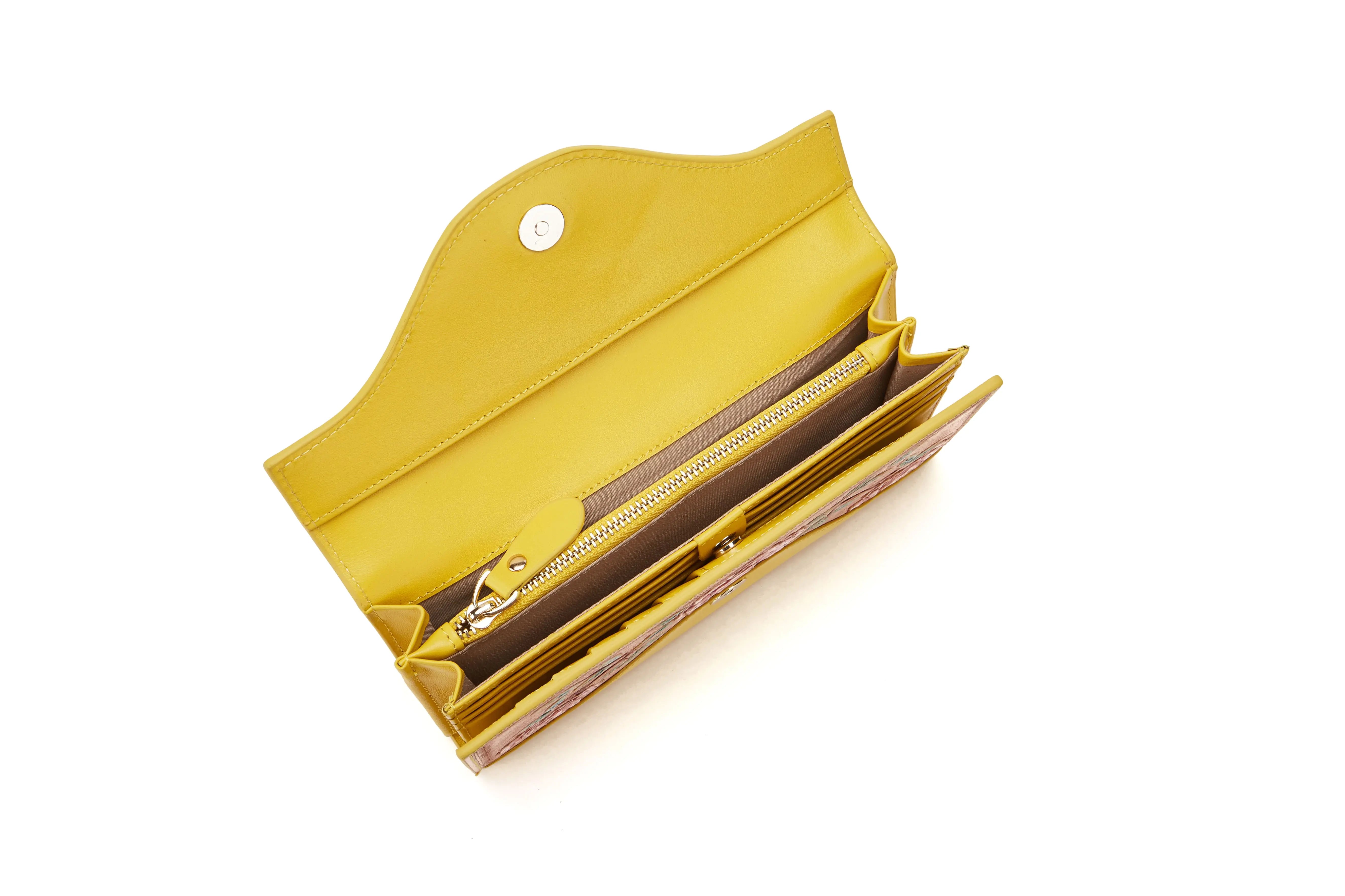 Rose Yellow Continental Wallet LUNESCAPE
