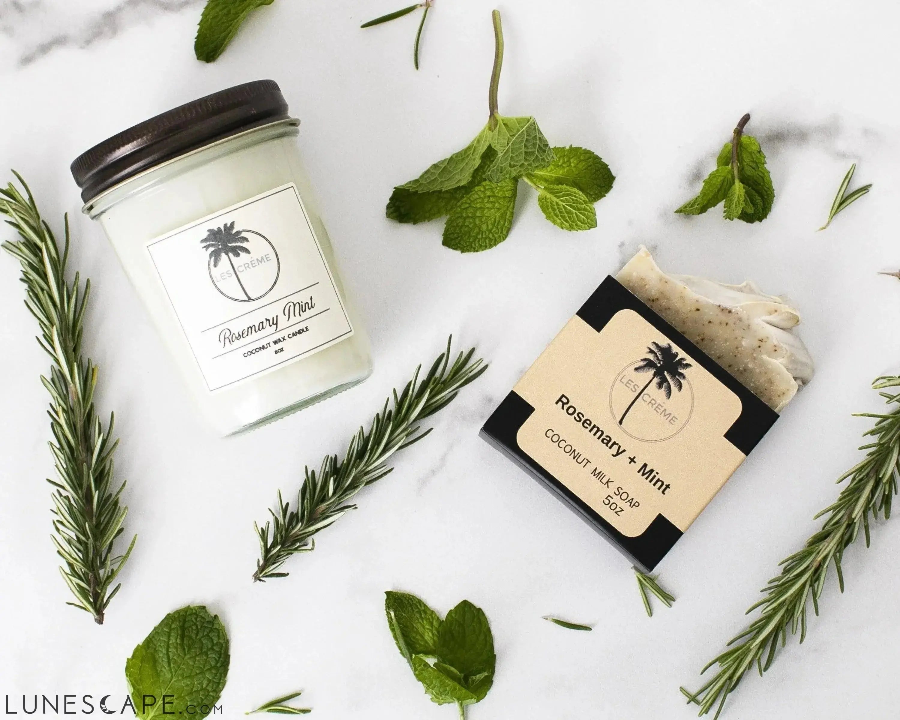 Rosemary Mint Scent Coconut Wax Candle LUNESCAPE