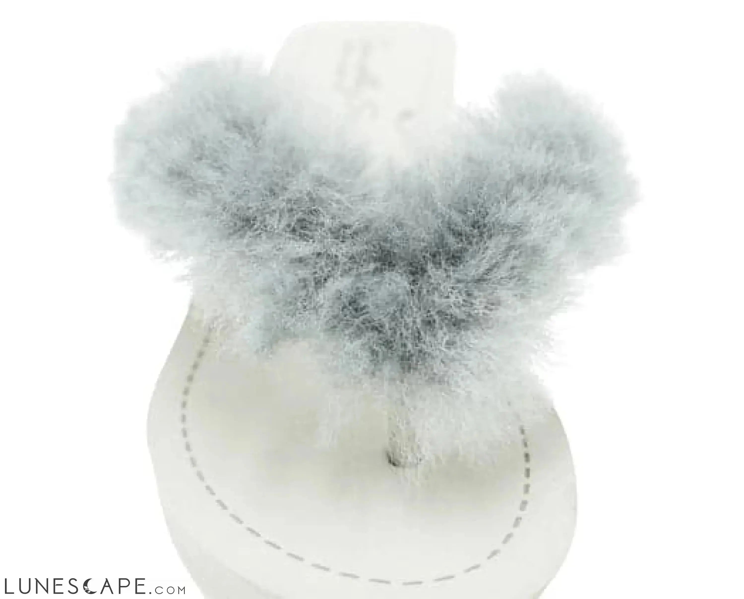 Sheep Fur -Gray Genuine Fur Embellished Women's High Wedge Flip Flops Sandal LUNESCAPE