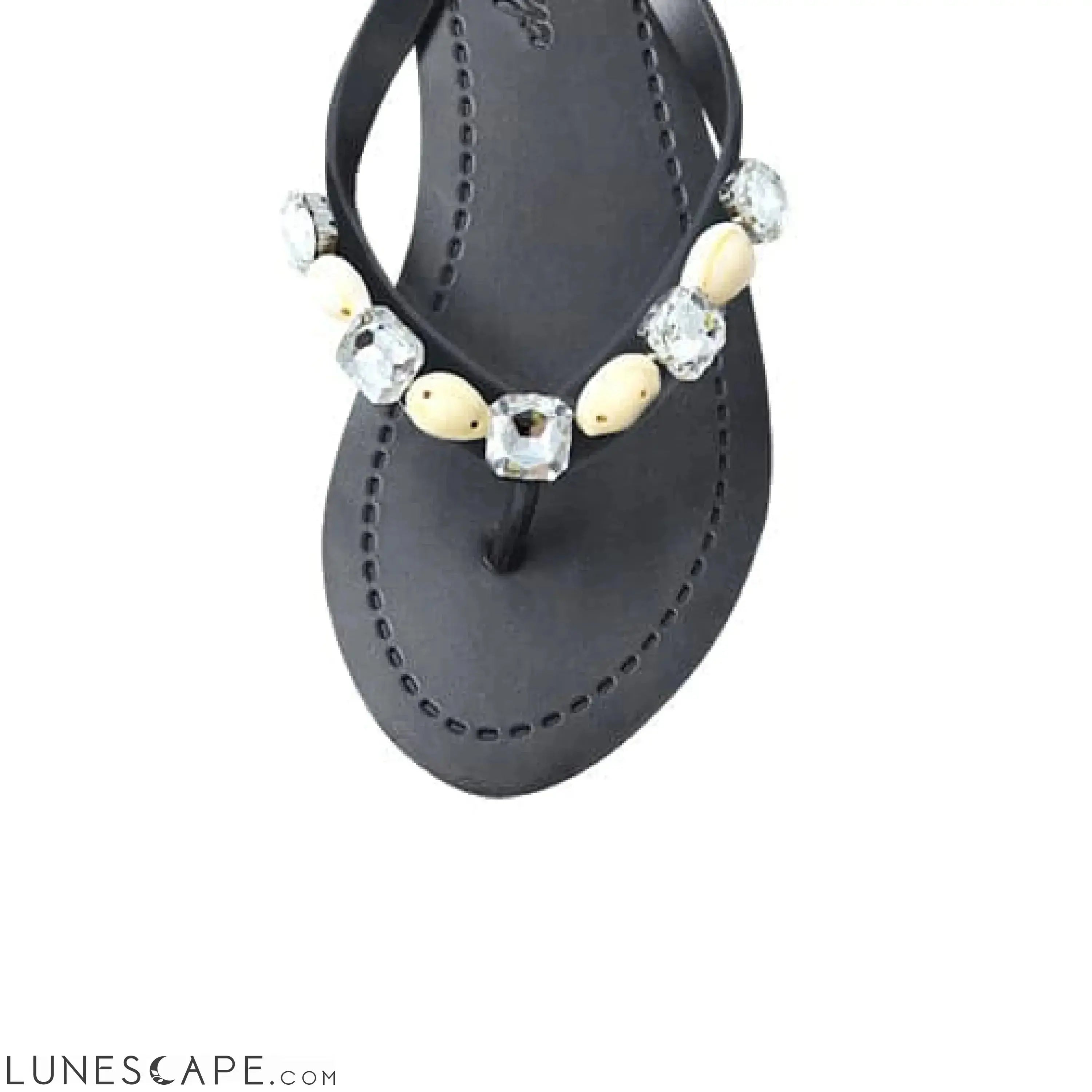 Shell Beach - Mid Wedge Flip Flops With Stones LUNESCAPE
