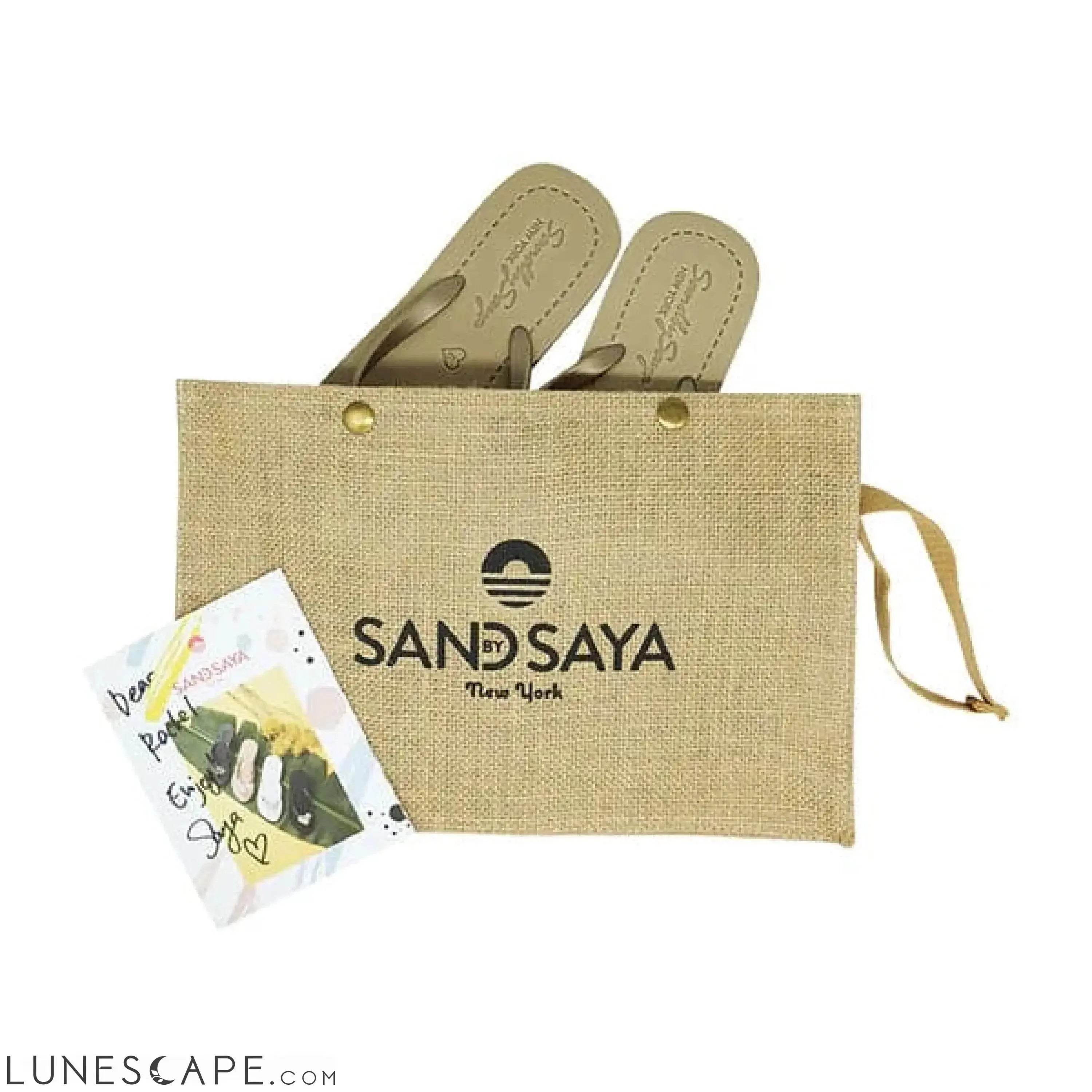 Shell Beach - Mid Wedge Flip Flops With Stones LUNESCAPE