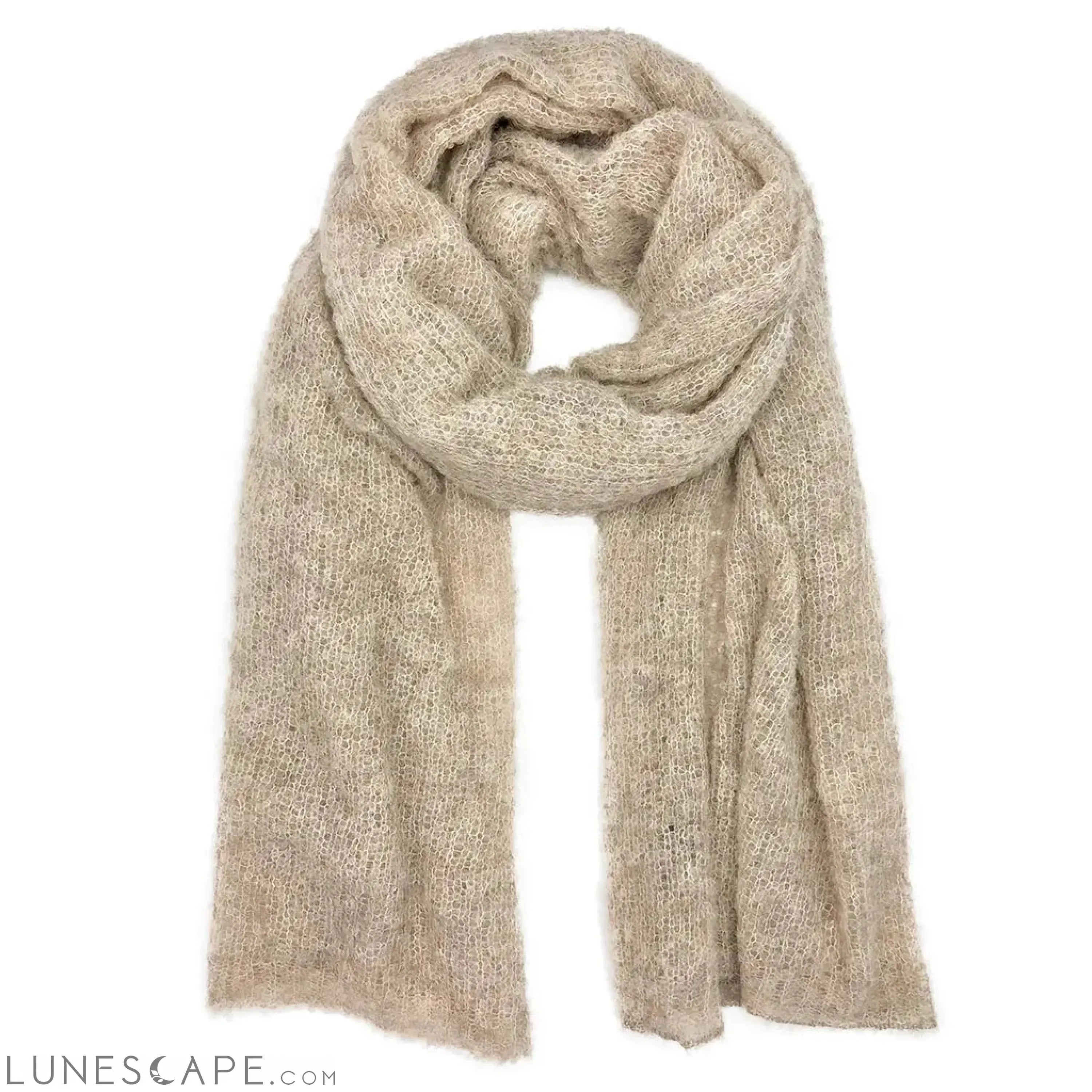 Slate + Salt Almond Ultra Plush Alpaca Scarf LUNESCAPE