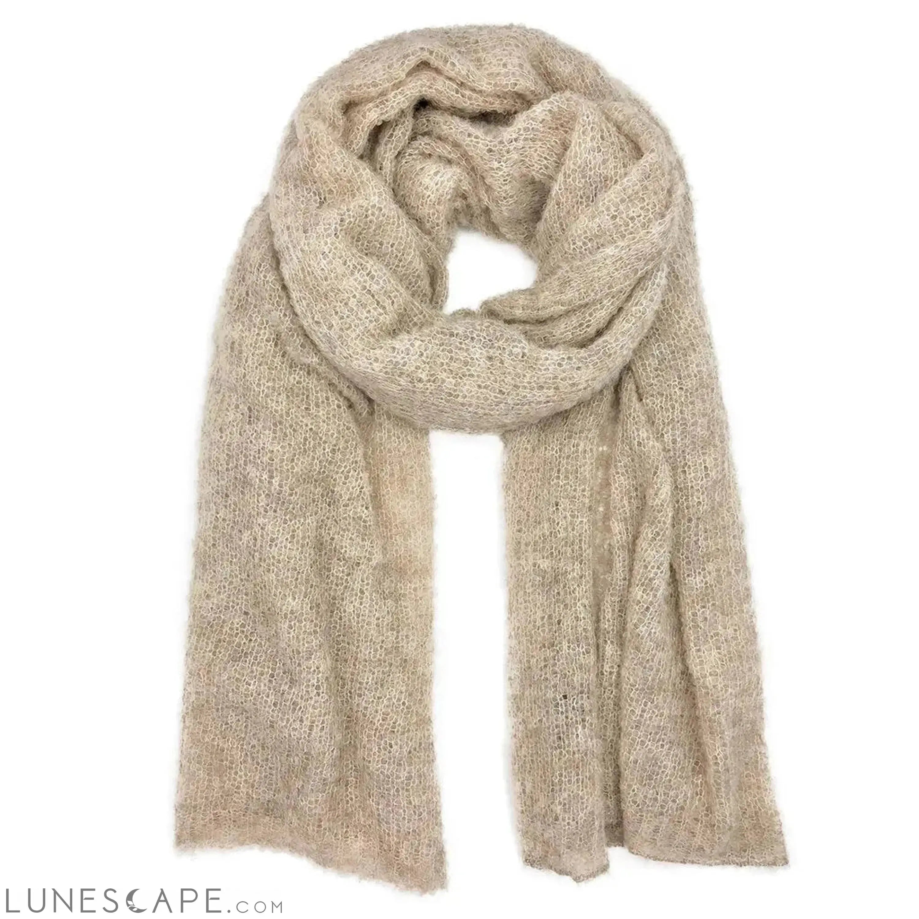 Slate + Salt Almond Ultra Plush Alpaca Scarf LUNESCAPE