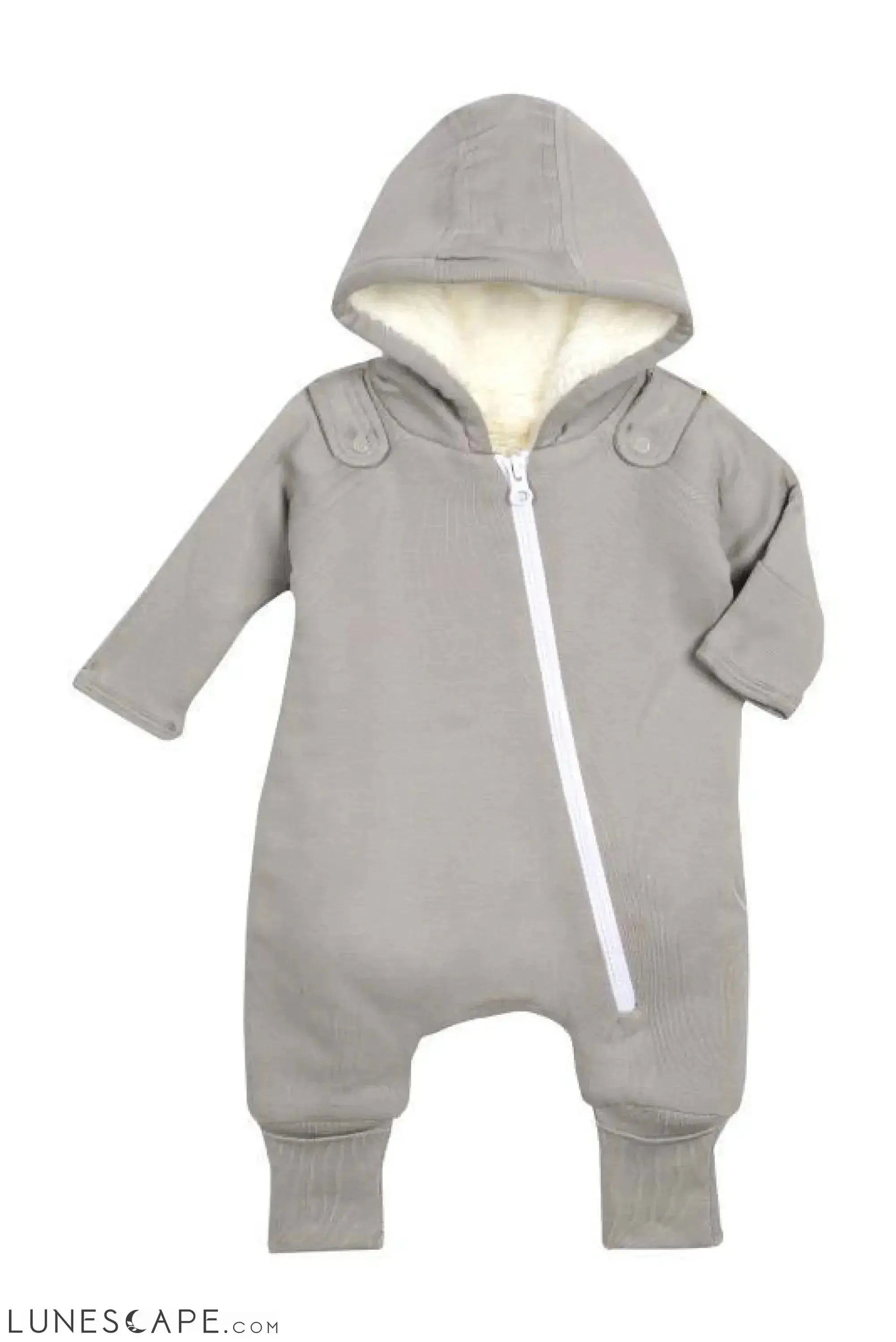 Smart Cuddly Jumpsuit + Bib - Gray LUNESCAPE