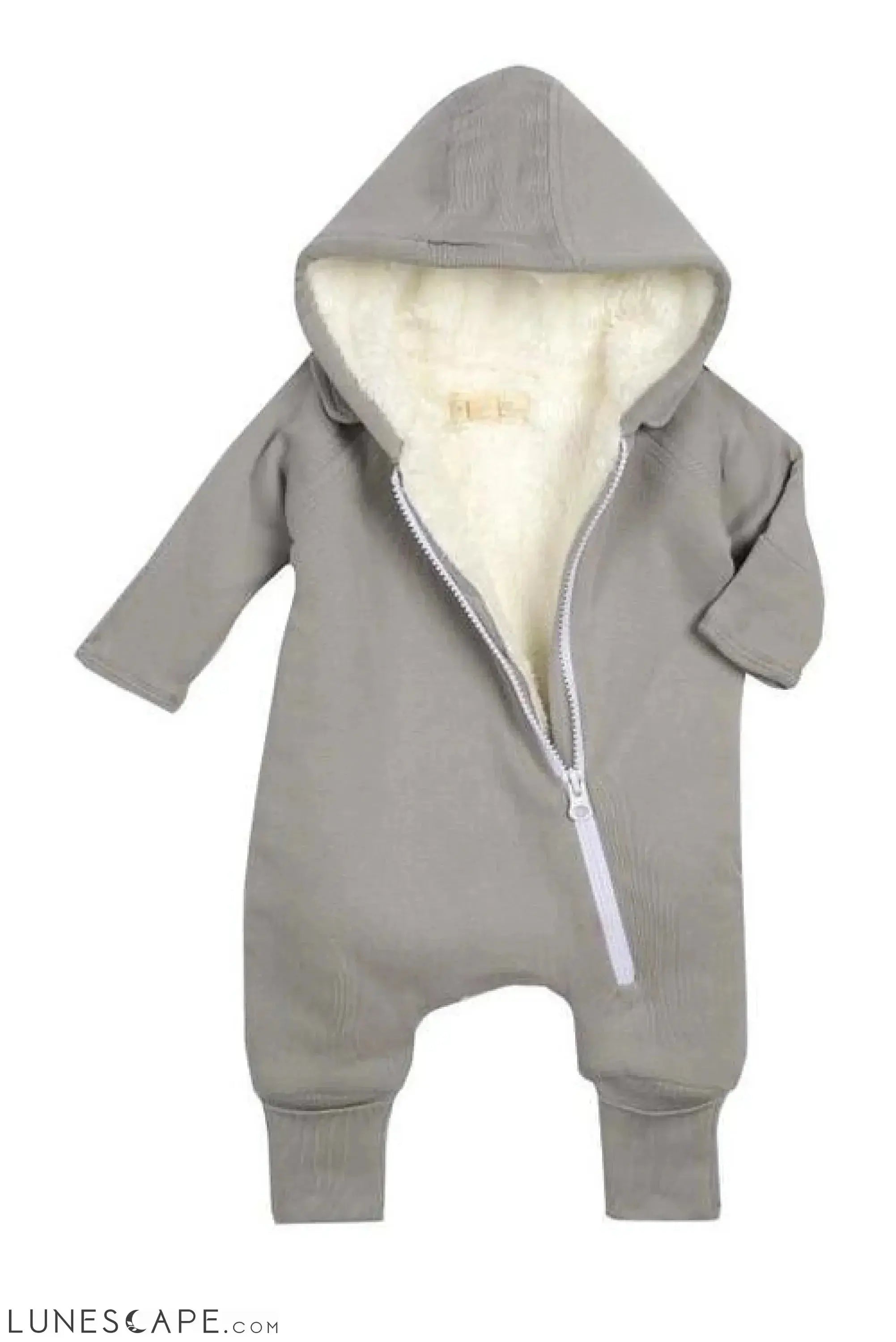 Smart Cuddly Jumpsuit + Bib - Gray LUNESCAPE