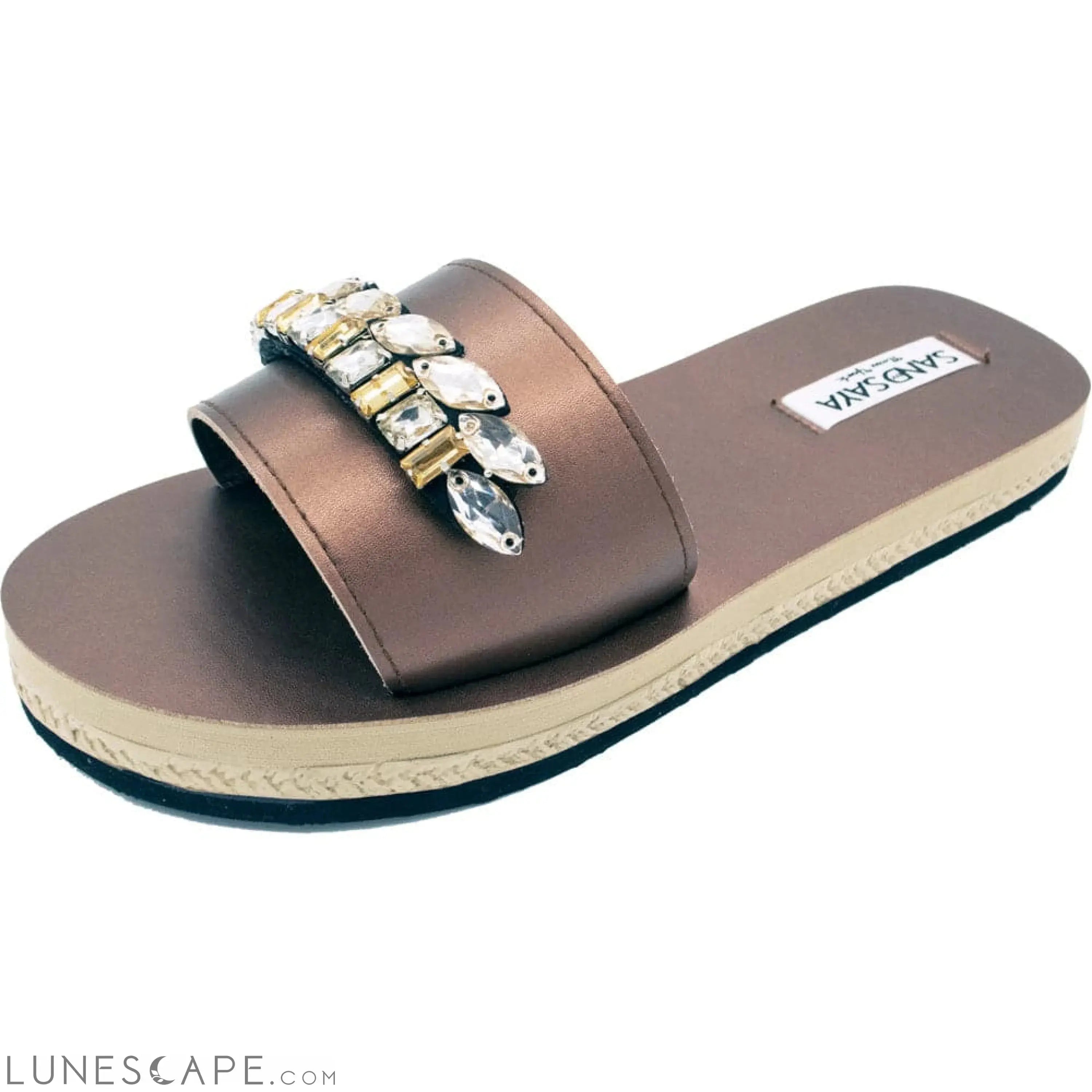 Smith - Gold Leaf Embellished Waterproof Espadrille Flat for Women LUNESCAPE
