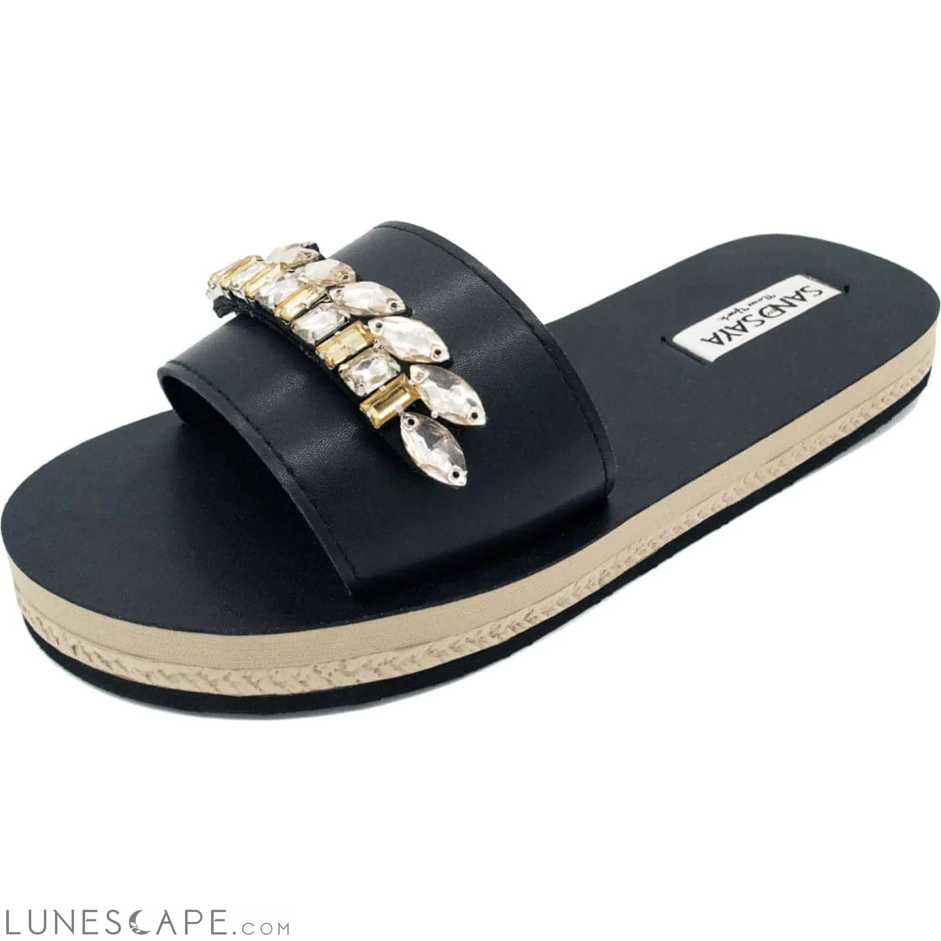 Smith - Gold Leaf Embellished Waterproof Espadrille Flat for Women LUNESCAPE
