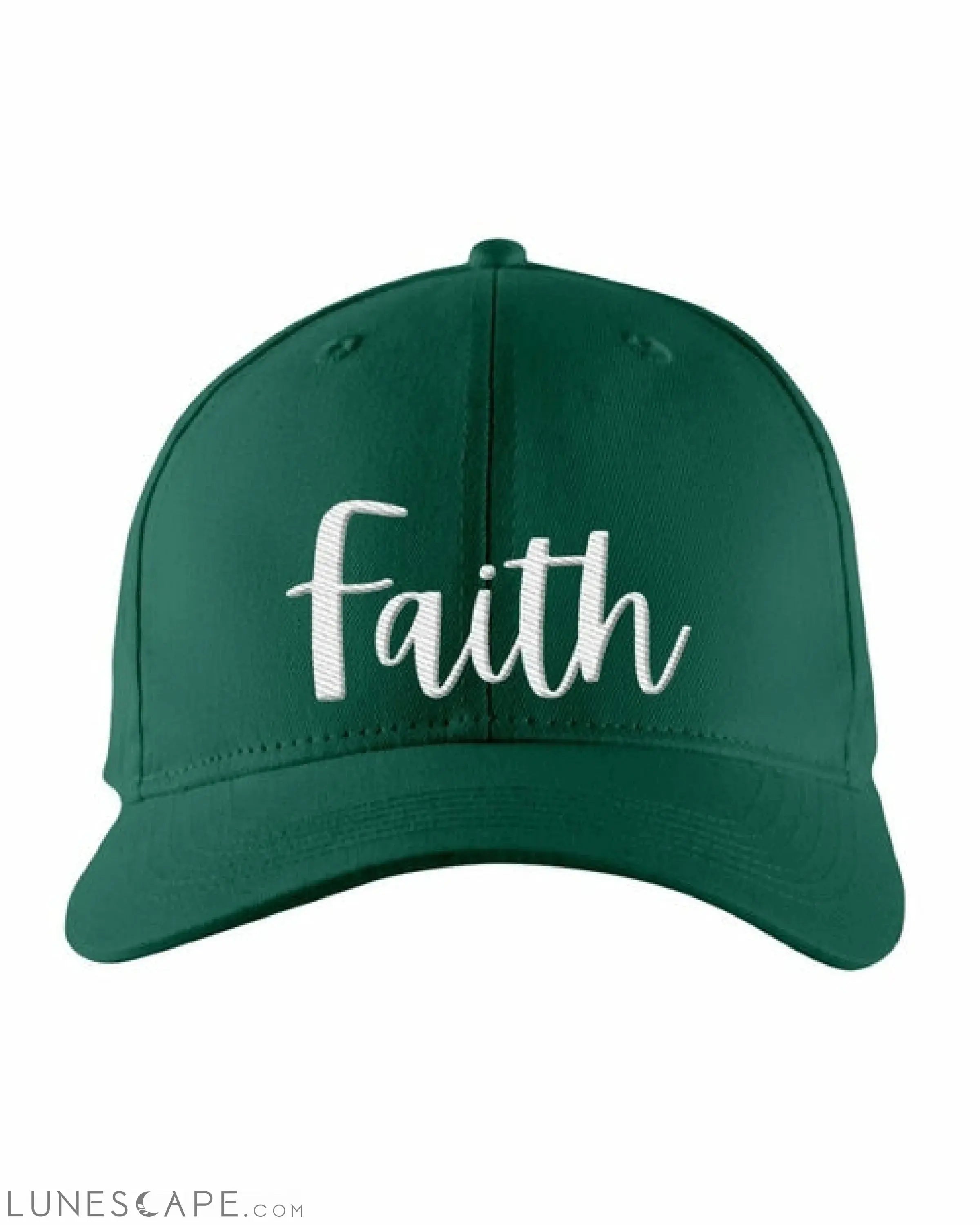 Snapback Cap - Faith Embroidered Graphic Hat / White Text LUNESCAPE