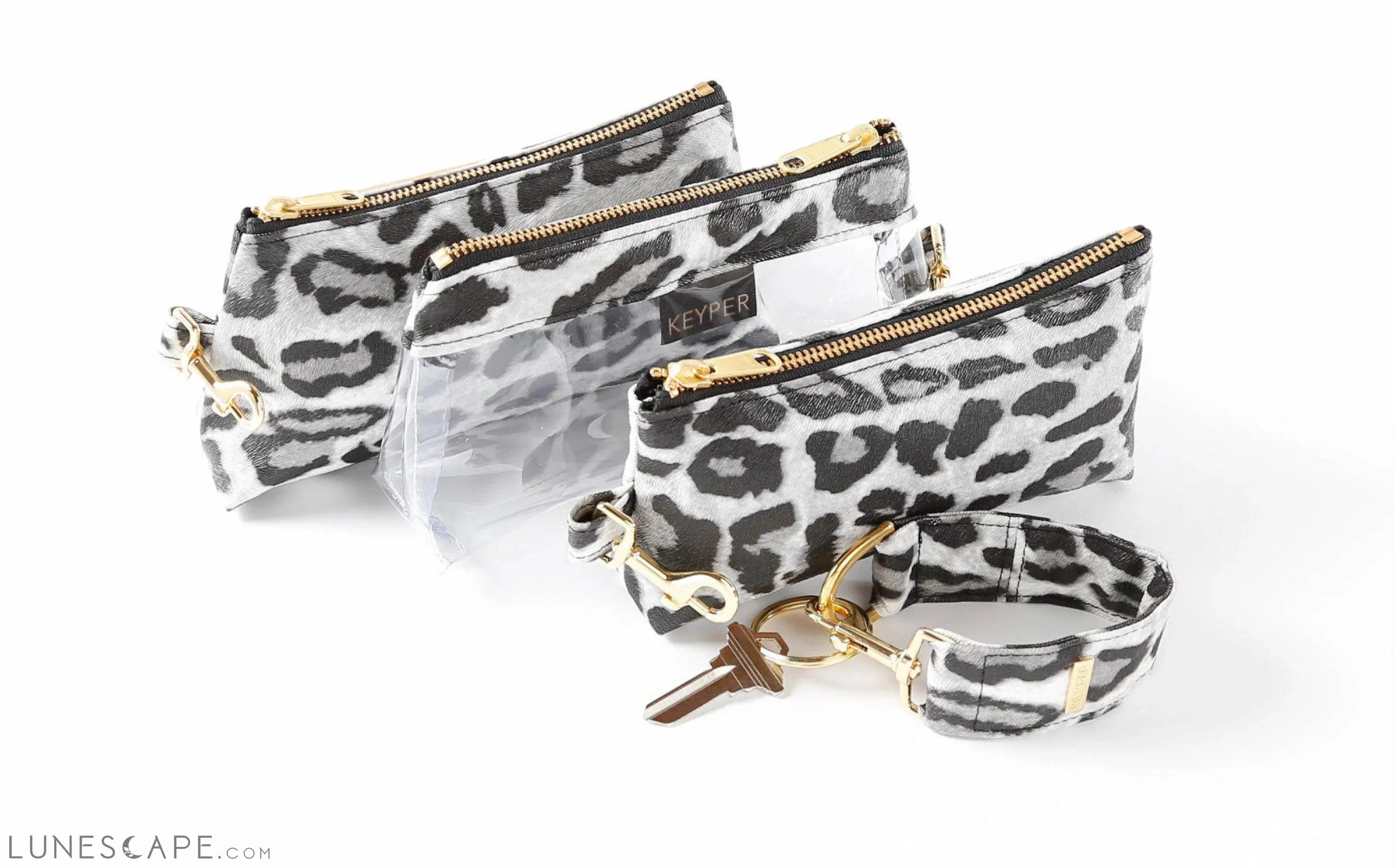 Snow Leopard Vegan Leather WRISTLET SET LUNESCAPE
