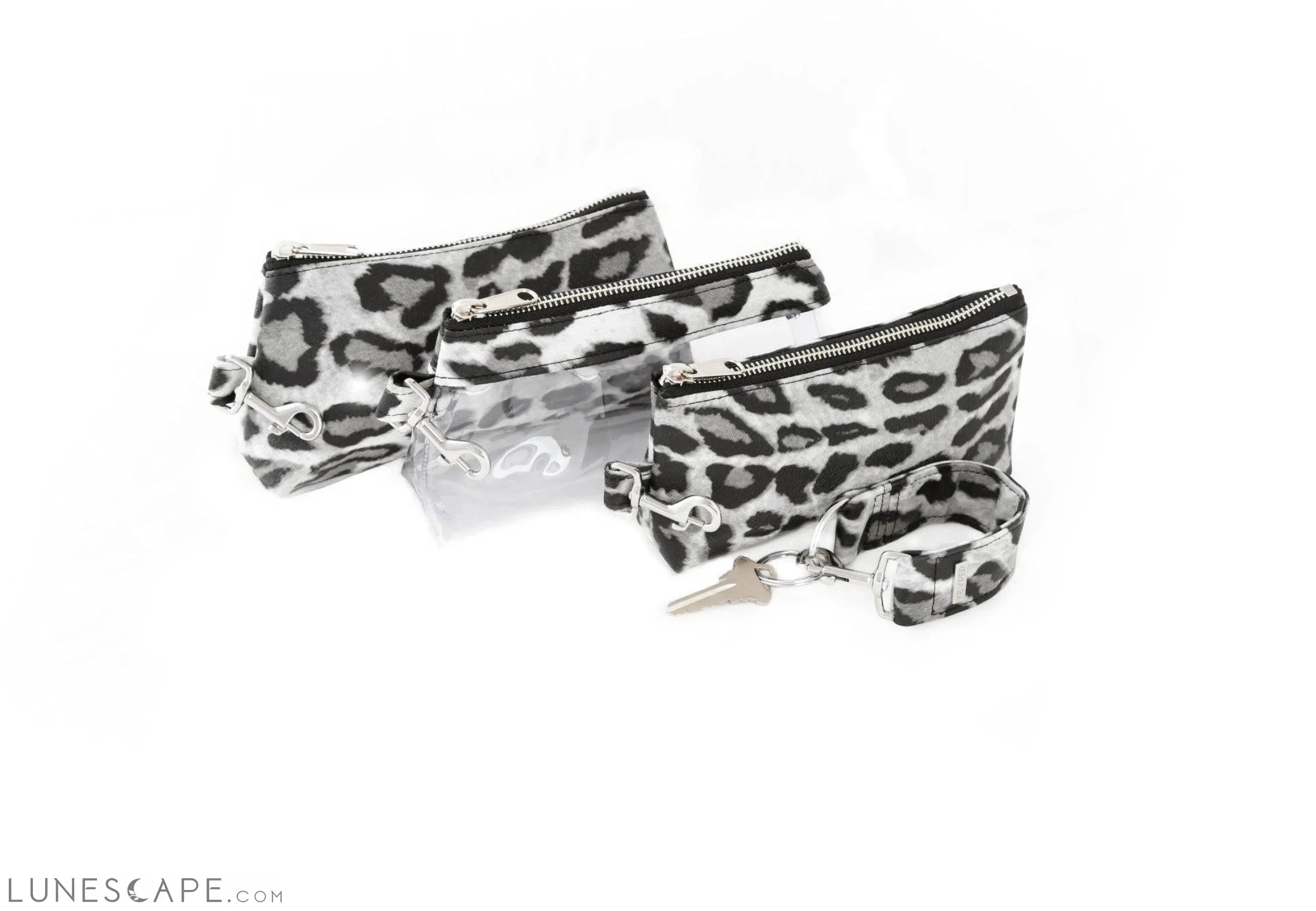 Snow Leopard Vegan Leather WRISTLET SET LUNESCAPE