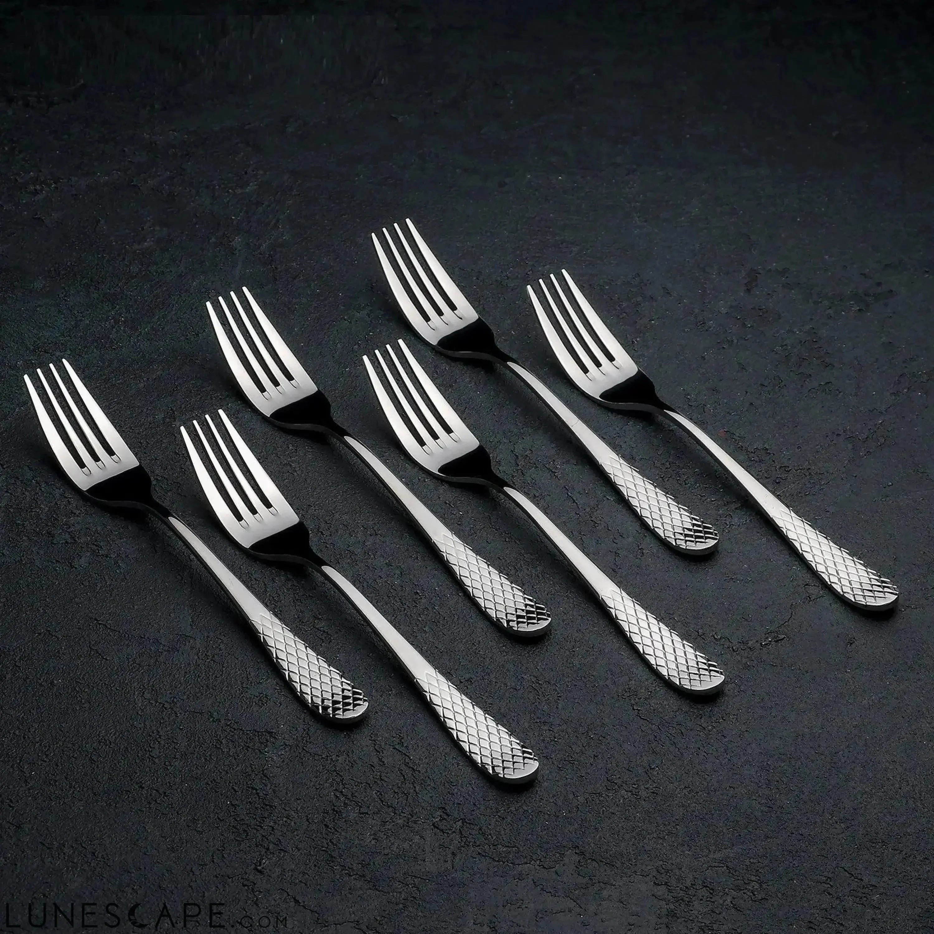 Stainless Steel Dinner Fork 8-Inch - 6 Piece Set LUNESCAPE