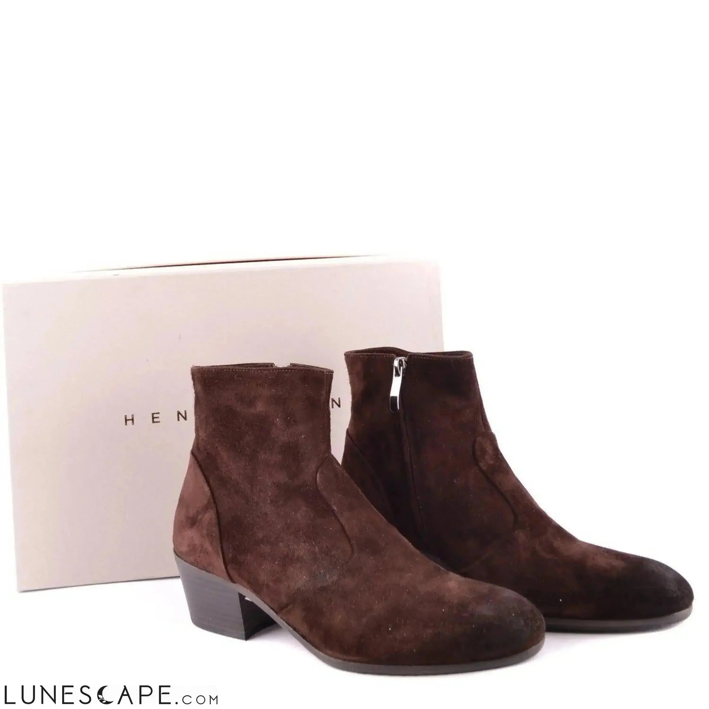 Suede Chelsea Boots with Block Heel - HENDERSON BARACCO LUNESCAPE