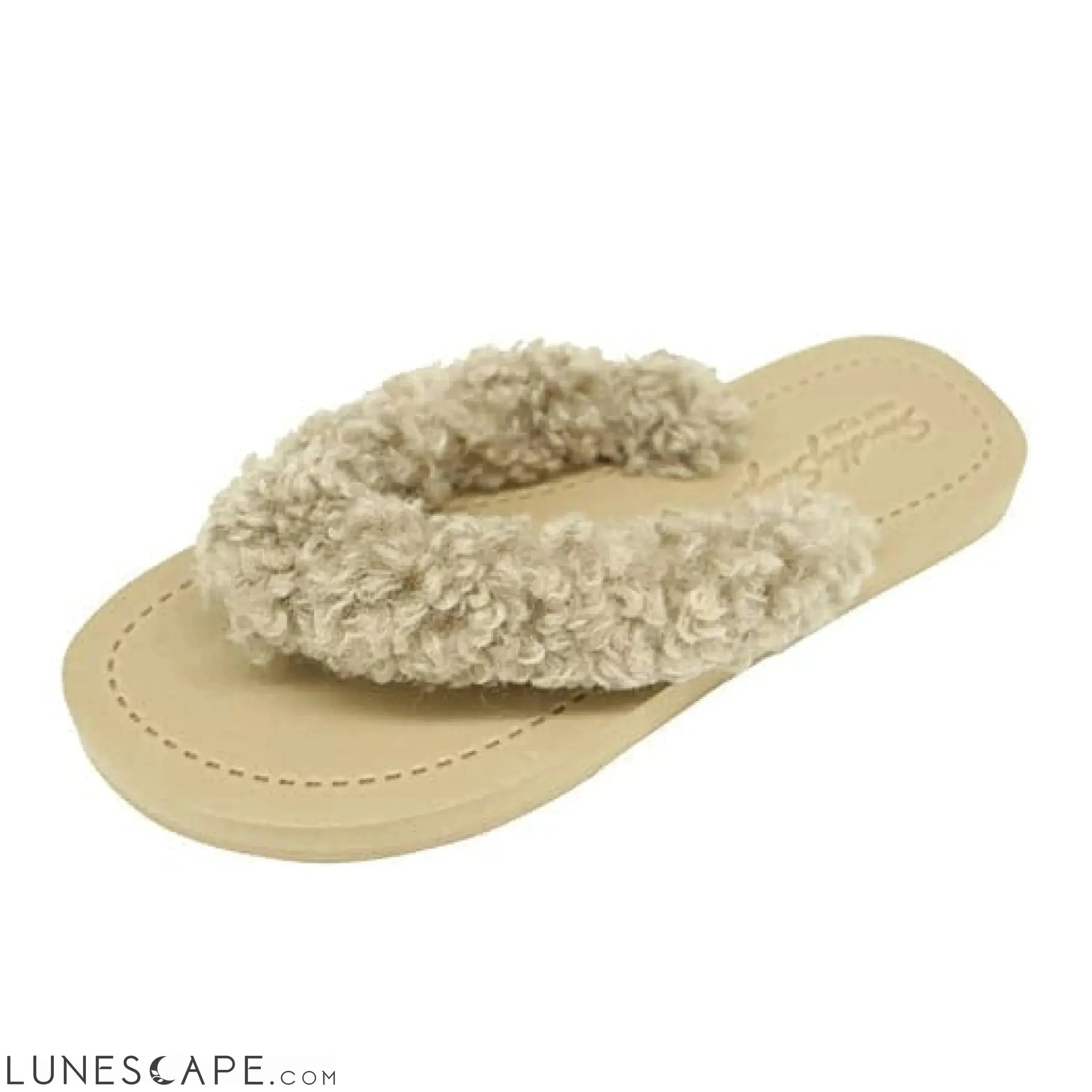 Teddy Shearling - Flat Flip Flops Sandal LUNESCAPE