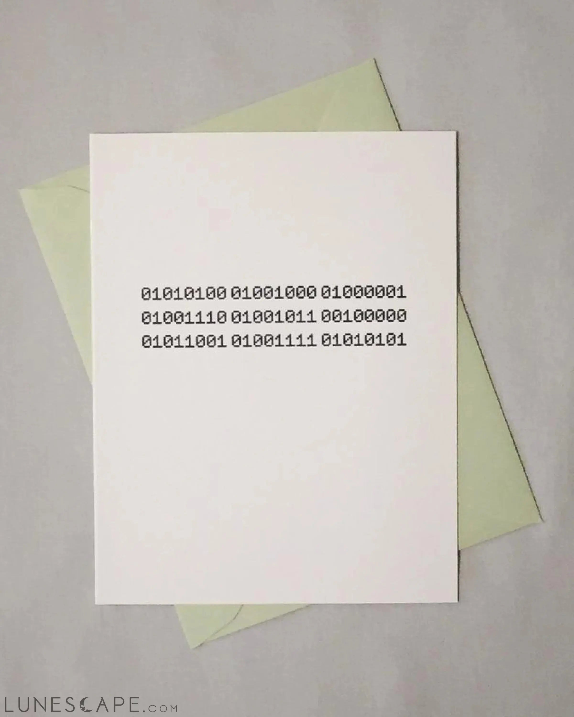 Thank You Binary Code Card LUNESCAPE