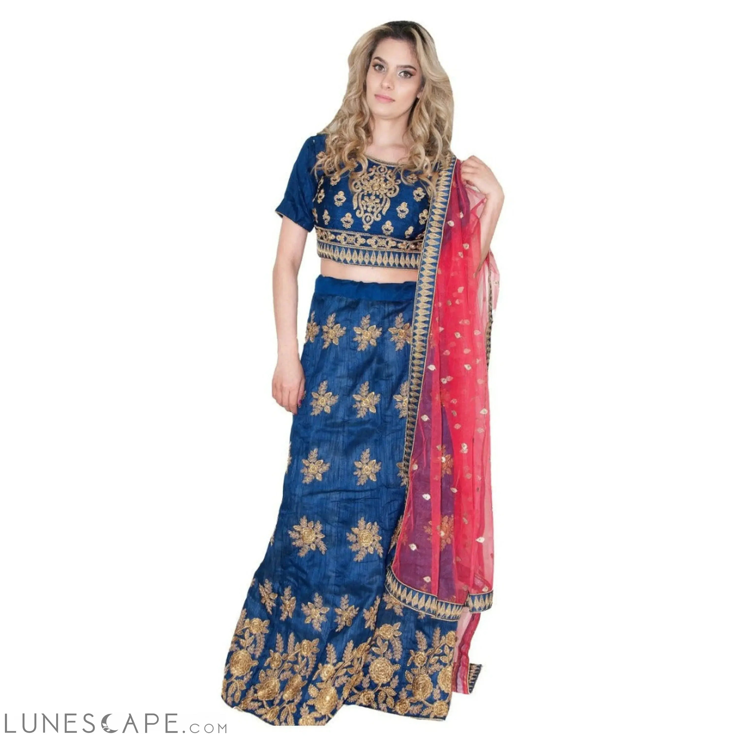 Traditional Lehenga in Navy Blue LUNESCAPE