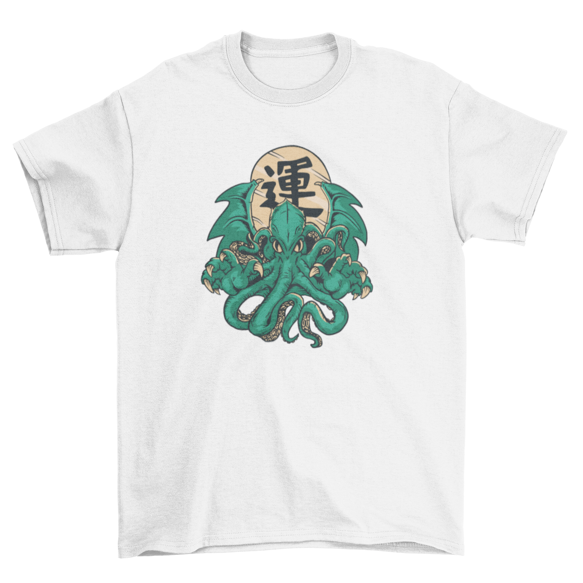 Awesome Cthulhu monster tentacles with good luck character t-shirt LUNESCAPE