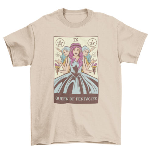 Tarot card queen of pentacles t-shirt LUNESCAPE
