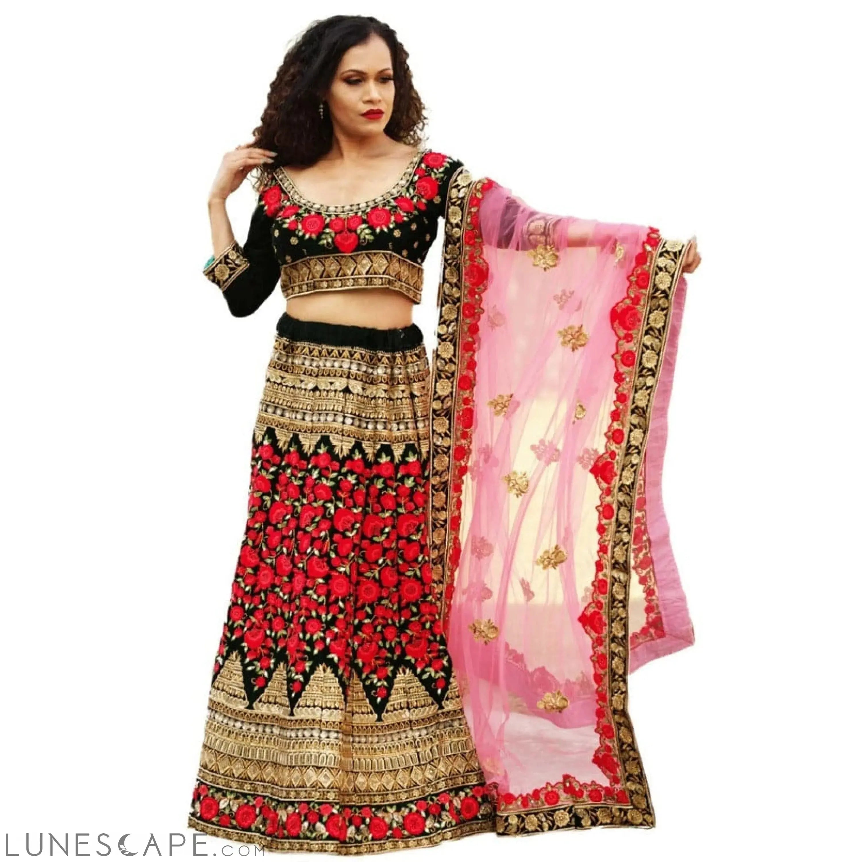 Velvet Lehenga Dress LUNESCAPE