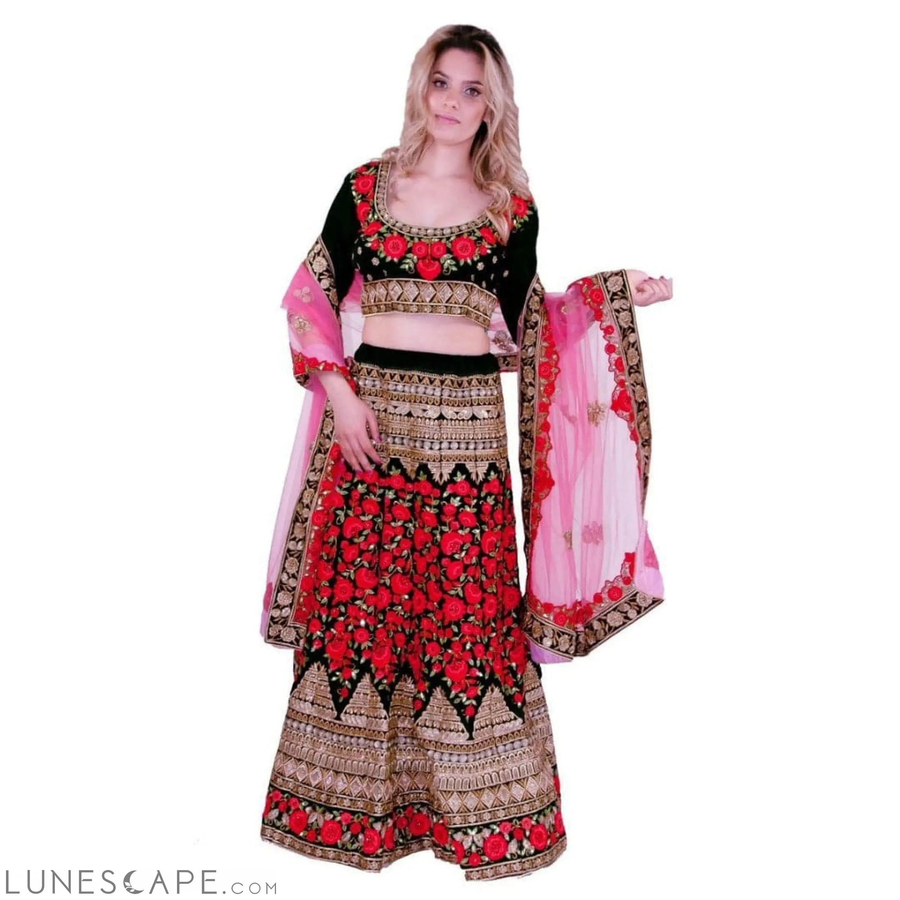 Velvet Lehenga Dress LUNESCAPE