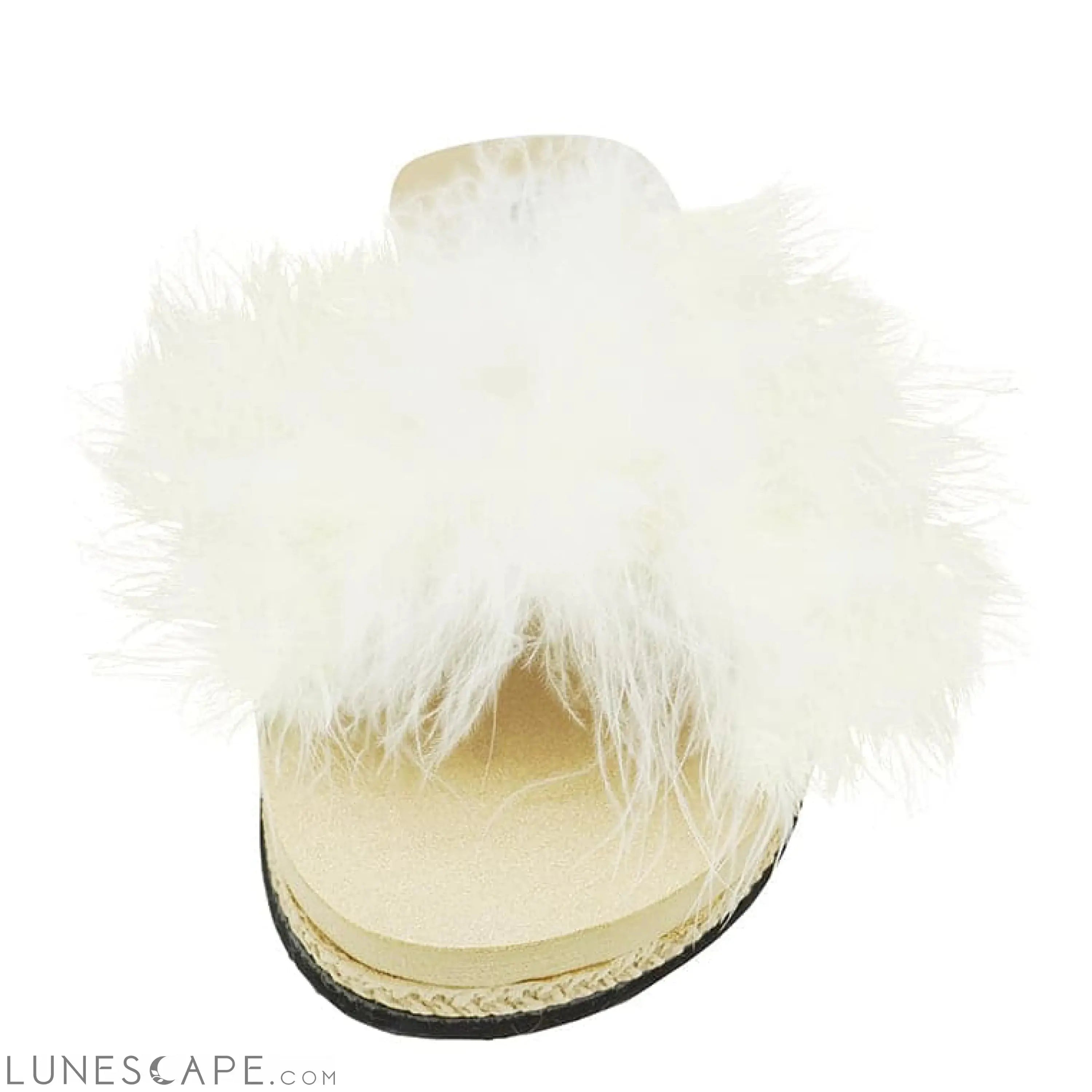 White Feather - Espadrille Flat Womens Slide Slipper LUNESCAPE
