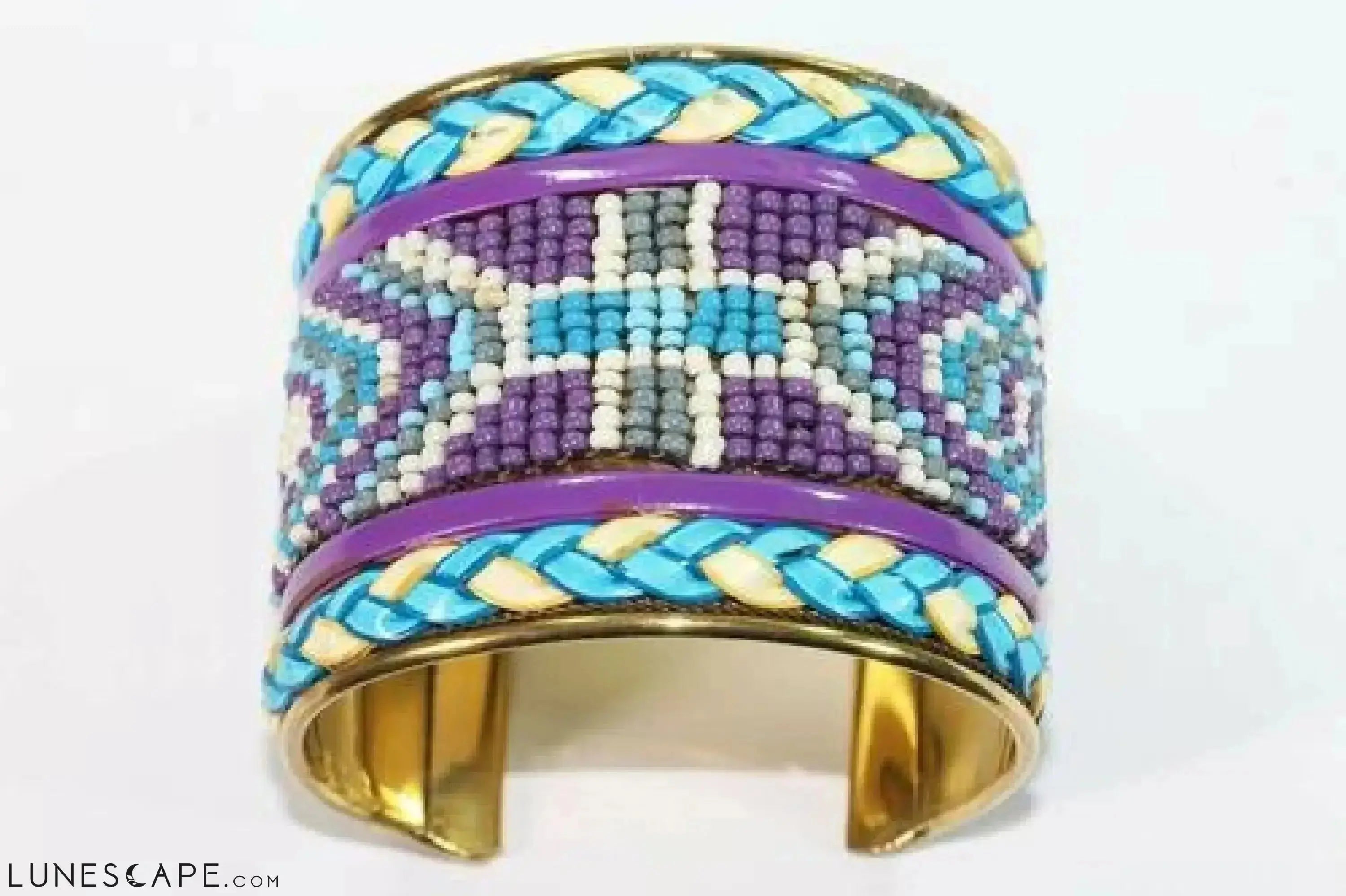 Wide Beaded Cuff - Yellow / Orange / Red LUNESCAPE