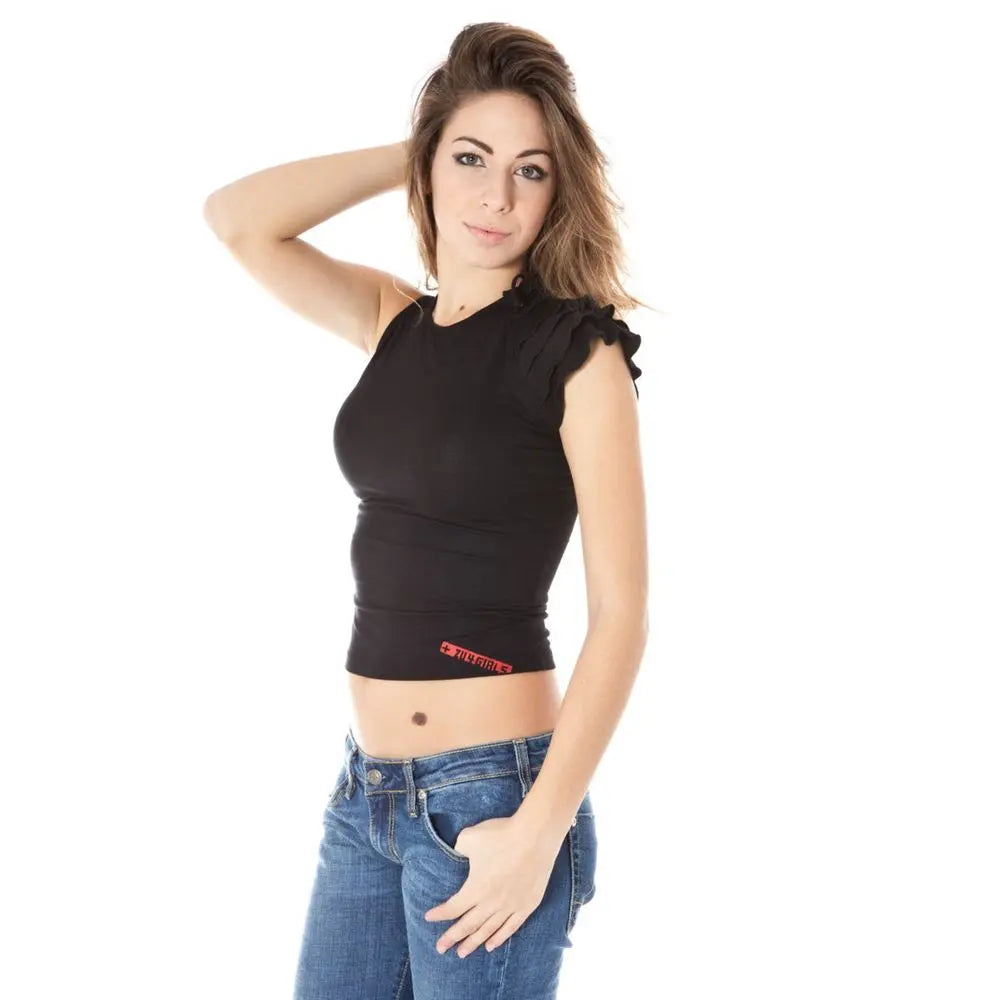 Zuelements Black Micro Modal Women T-Shirt LUNESCAPE