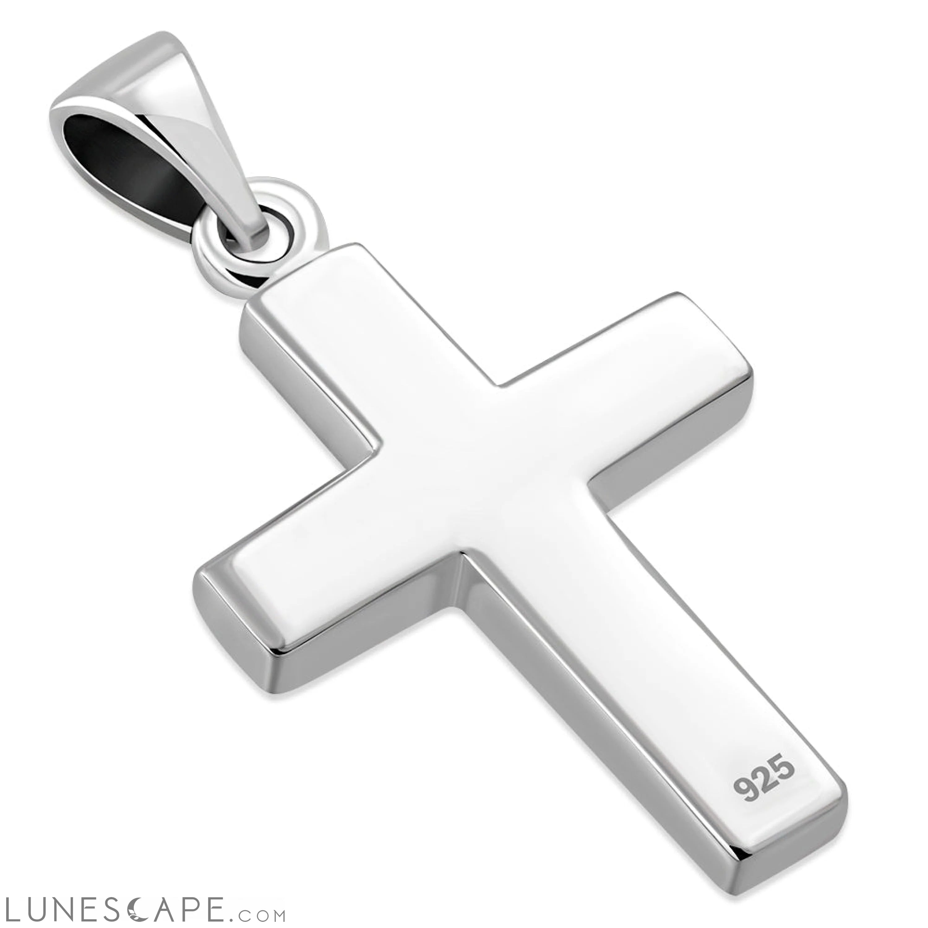 Abalone Shell Cross Silver Pendant LUNESCAPE