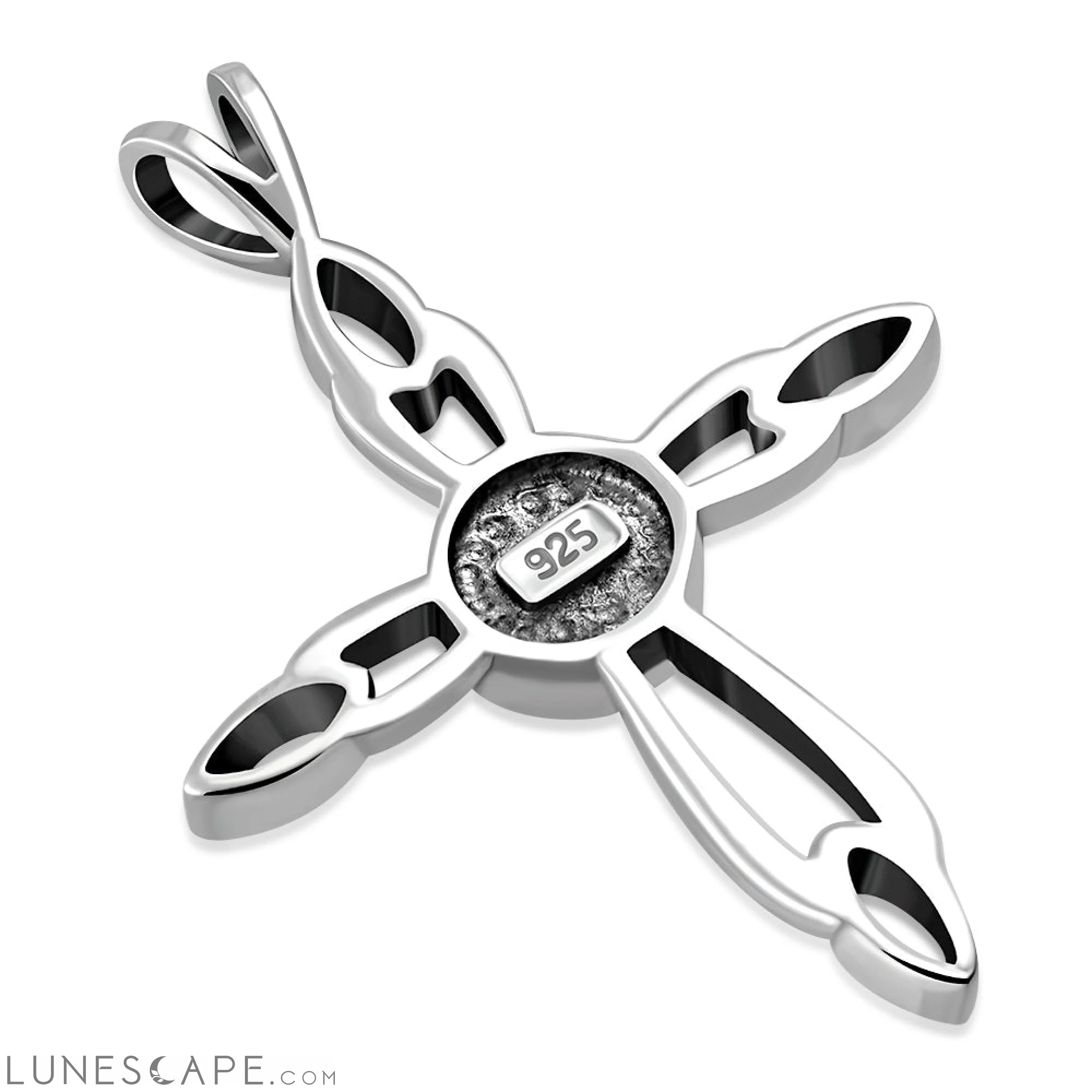Abalone Shell Silver Cross Pendant LUNESCAPE