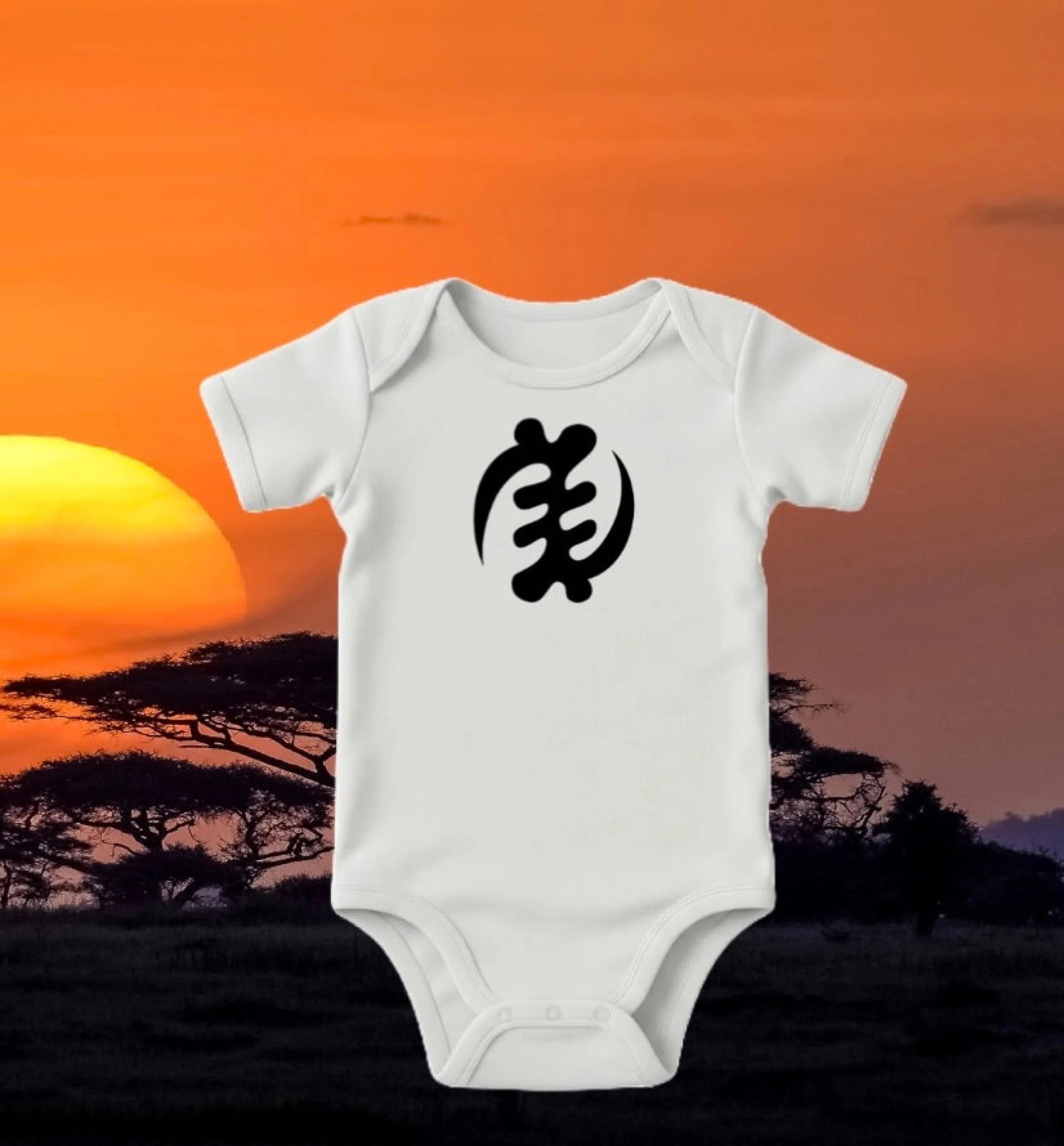 Adinkra Symbol Gye Nyame baby bodysuit LUNESCAPE