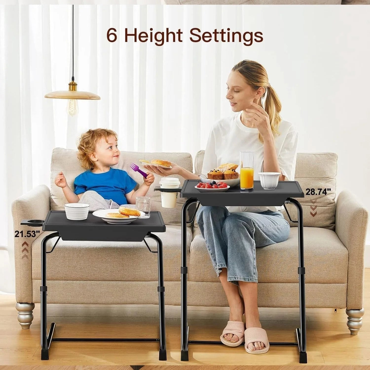 Adjustable TV Tray Table - TV Dinner Tray on Bed & Sofa, Comfortable LUNESCAPE
