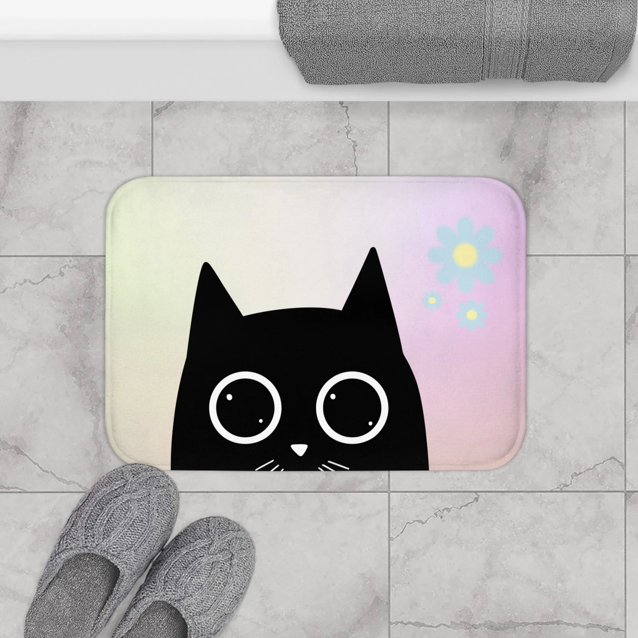 Adorable Cat Anime Bath Mat LUNESCAPE