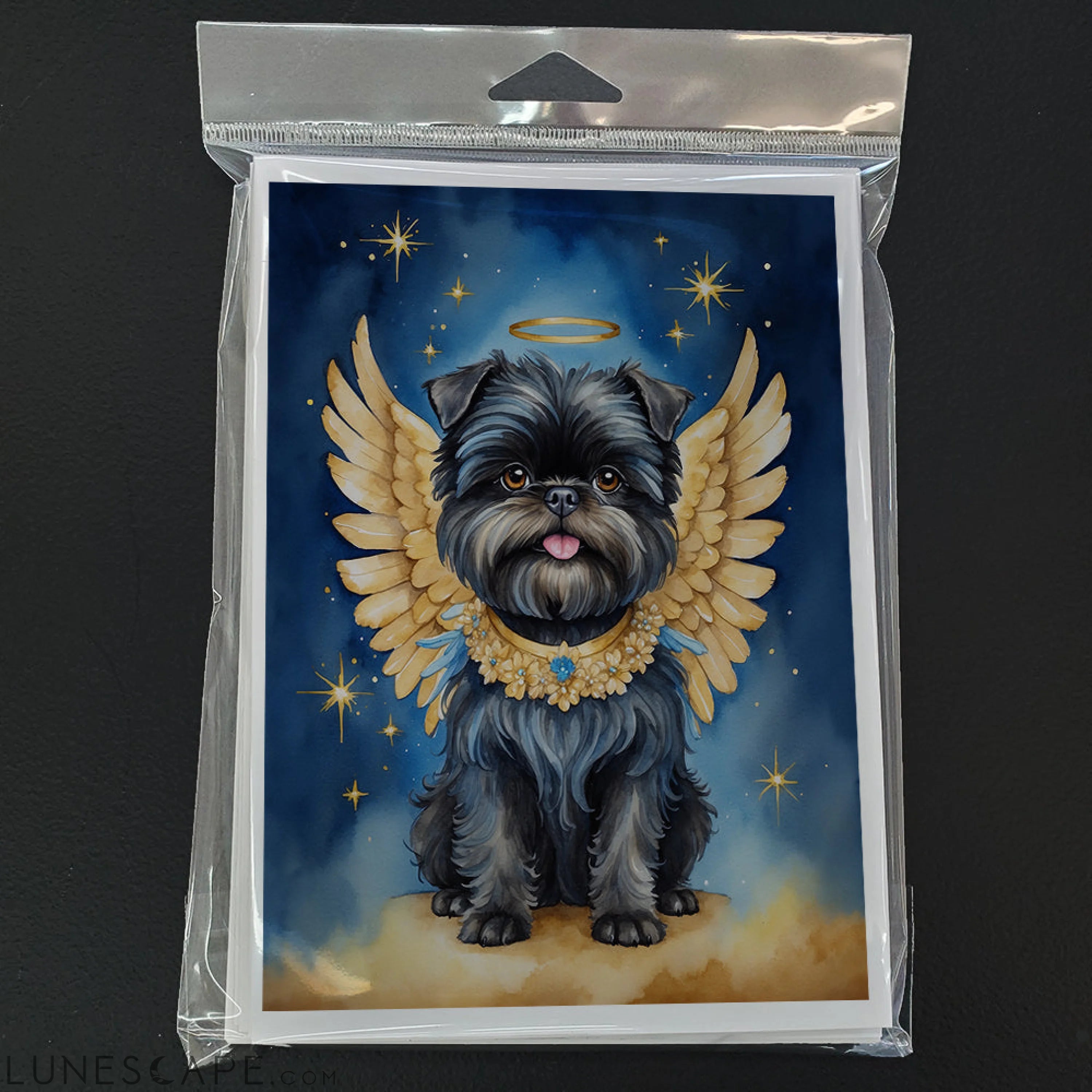 Affenpinscher My Angel Greeting Cards Pack of 8 LUNESCAPE