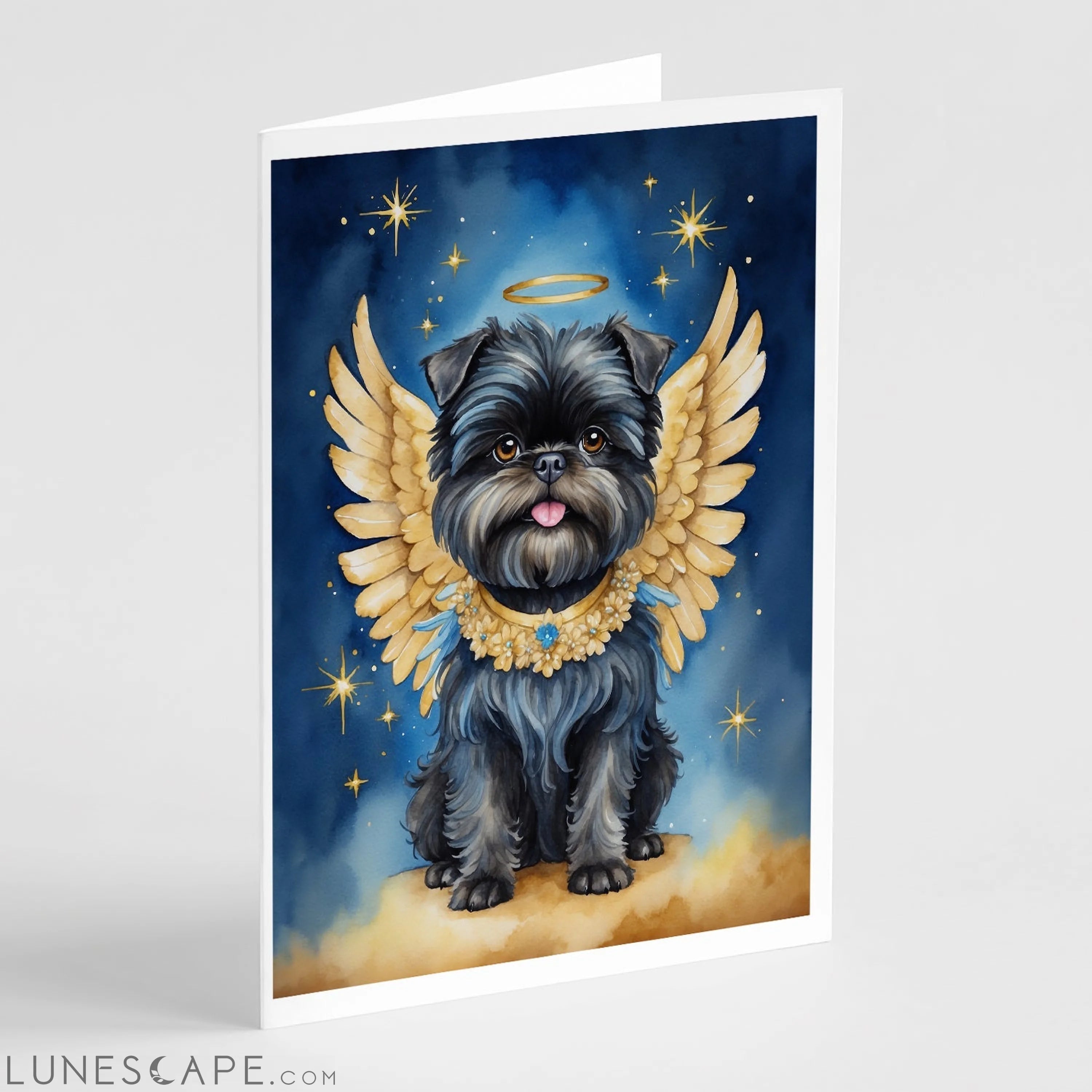 Affenpinscher My Angel Greeting Cards Pack of 8 LUNESCAPE